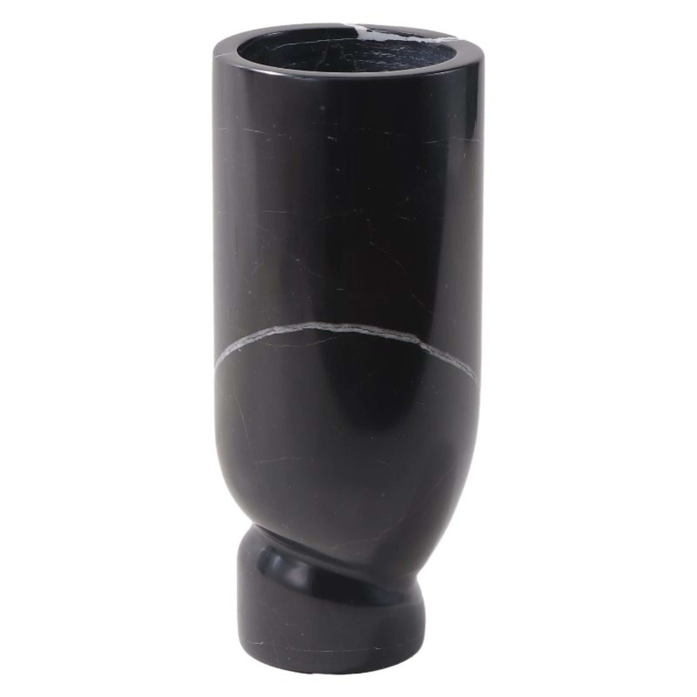 BLACK MARBLE VASE F1373A -  Vases - ebarza Furniture UAE | Shop Modern Furniture in Abu Dhabi & Dubai - مفروشات ايبازرا في الامارات | تسوق اثاث عصري وديكورات مميزة في دبي وابوظبي
