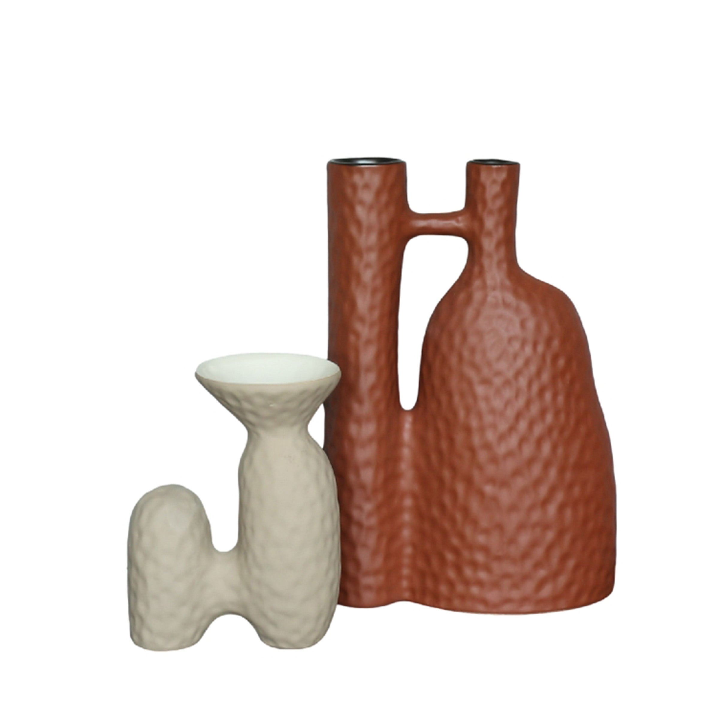 Earthy Terracotta Brown Vase FCF21038-Clay -  Vases - ebarza Furniture UAE | Shop Modern Furniture in Abu Dhabi & Dubai - مفروشات ايبازرا في الامارات | تسوق اثاث عصري وديكورات مميزة في دبي وابوظبي