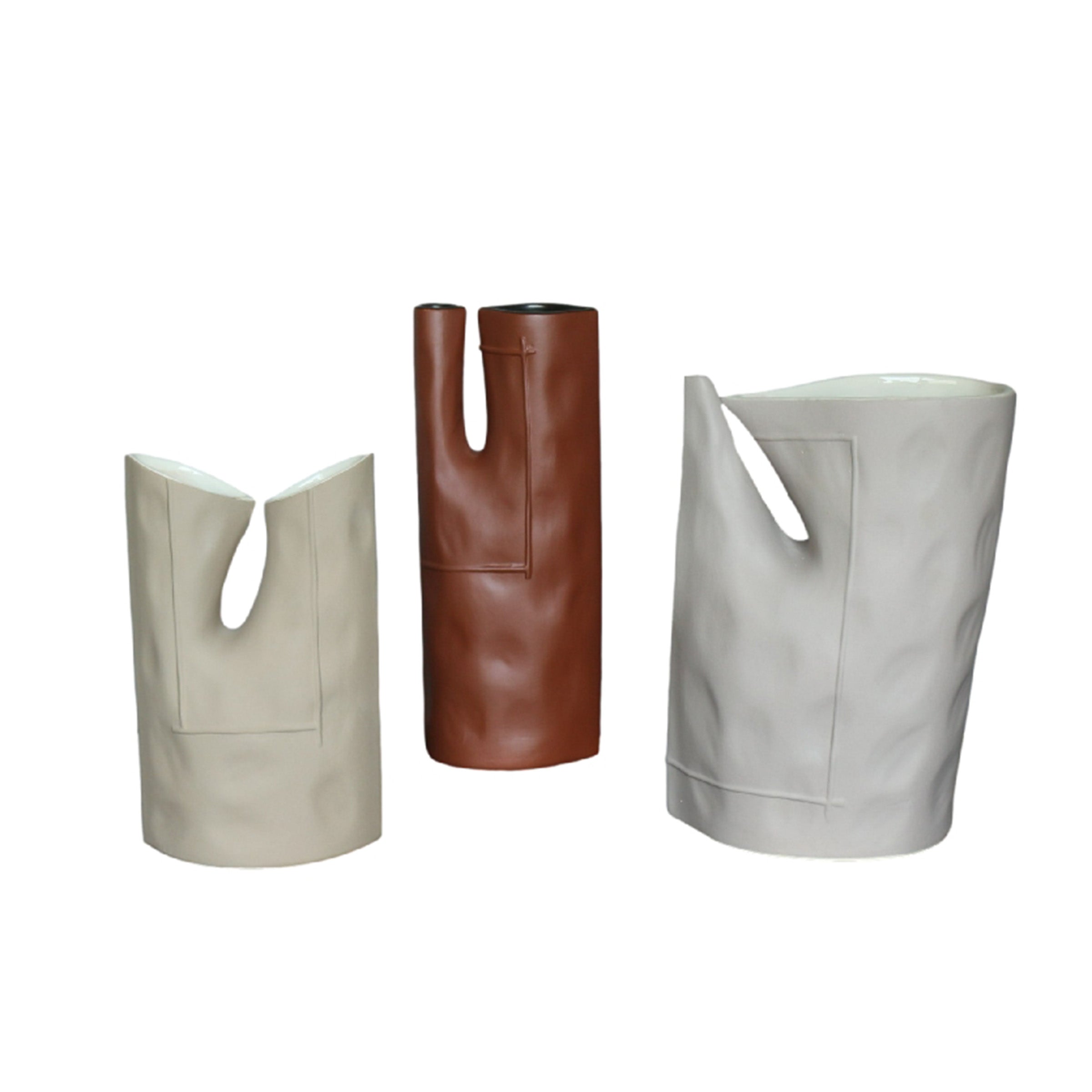 Organic Textured Vase in Earthy Brown FCFW23003-Clay -  Vases - ebarza Furniture UAE | Shop Modern Furniture in Abu Dhabi & Dubai - مفروشات ايبازرا في الامارات | تسوق اثاث عصري وديكورات مميزة في دبي وابوظبي