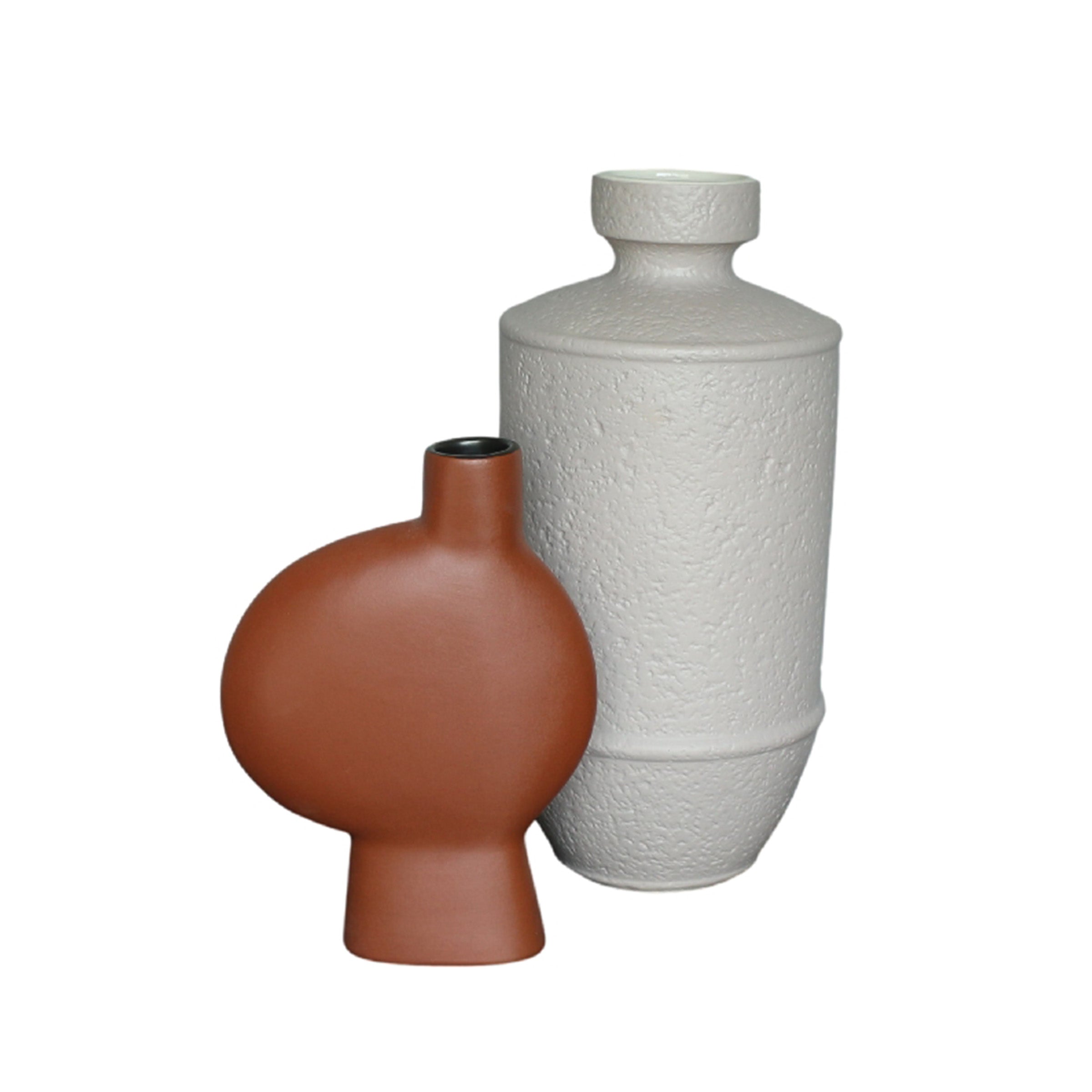 Artisan Treasure Handcrafted Beige Vase FCFW23008 -  Vases - ebarza Furniture UAE | Shop Modern Furniture in Abu Dhabi & Dubai - مفروشات ايبازرا في الامارات | تسوق اثاث عصري وديكورات مميزة في دبي وابوظبي