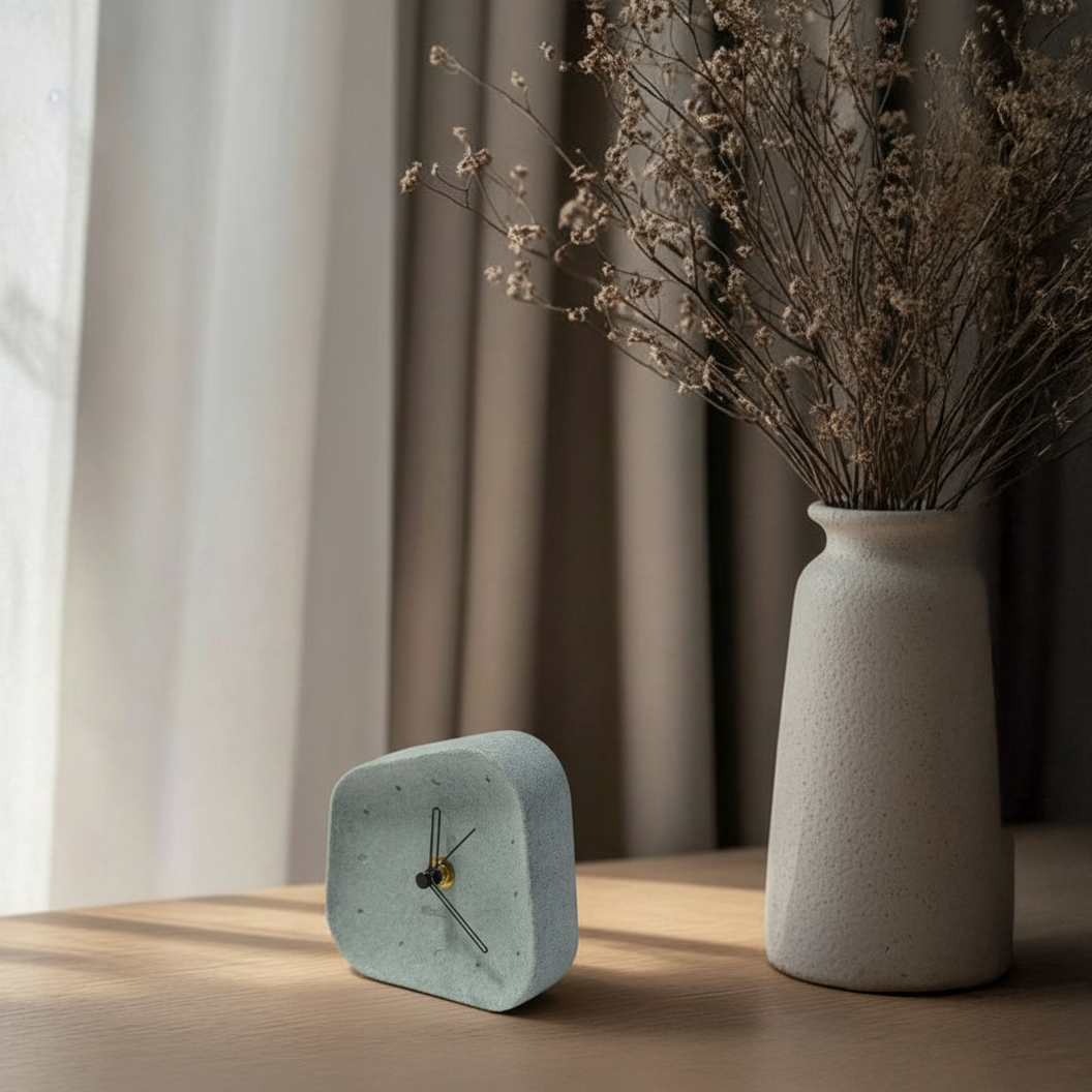 Fenggu Green Square Table Clock TCB244