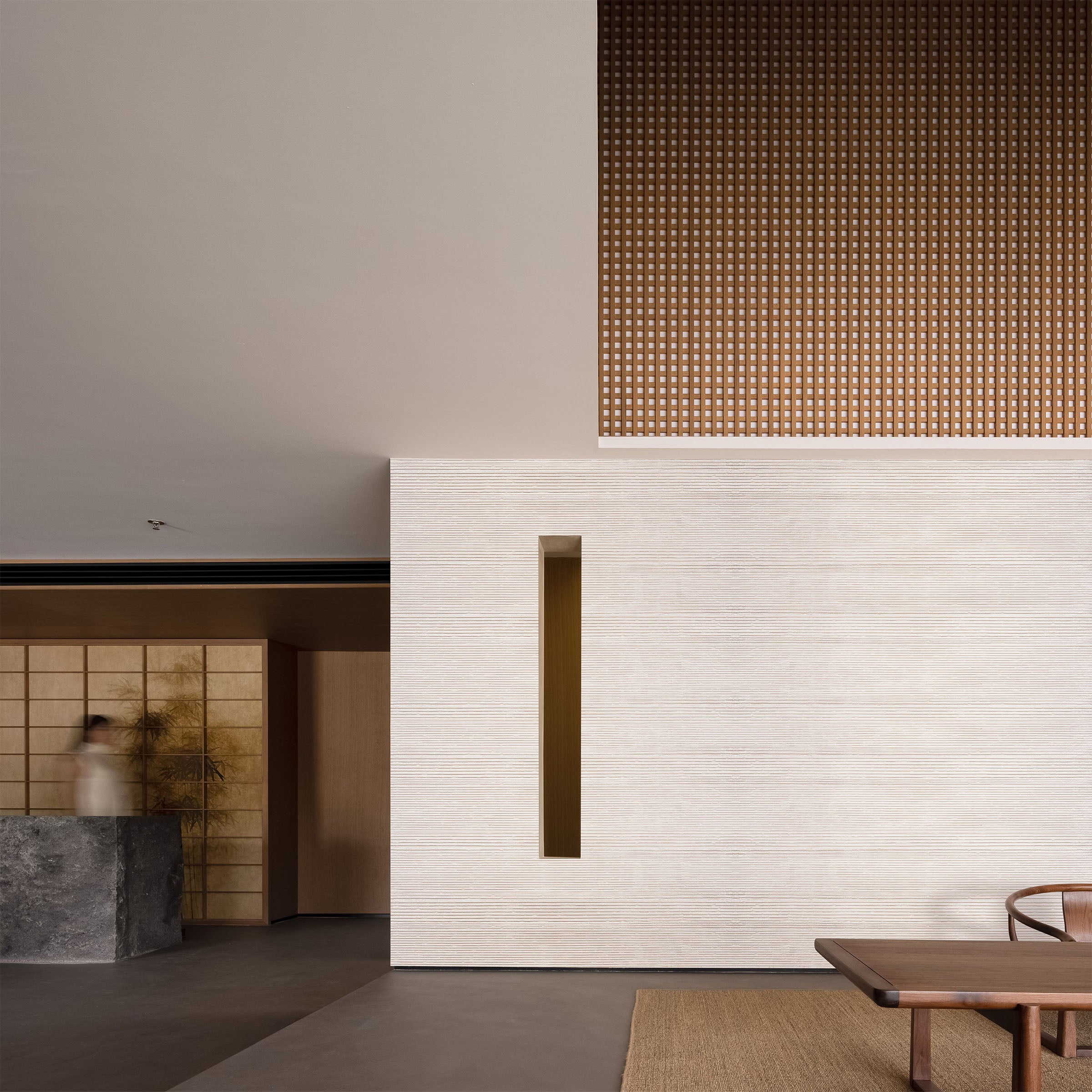 Flex Stone Cladding Square Line Stone white 58x280cm -  Wall Panels | كسوة حجر فليكس خط مربع حجر ابيض 58x280 سم - ebarza Furniture UAE | Shop Modern Furniture in Abu Dhabi & Dubai - مفروشات ايبازرا في الامارات | تسوق اثاث عصري وديكورات مميزة في دبي وابوظبي