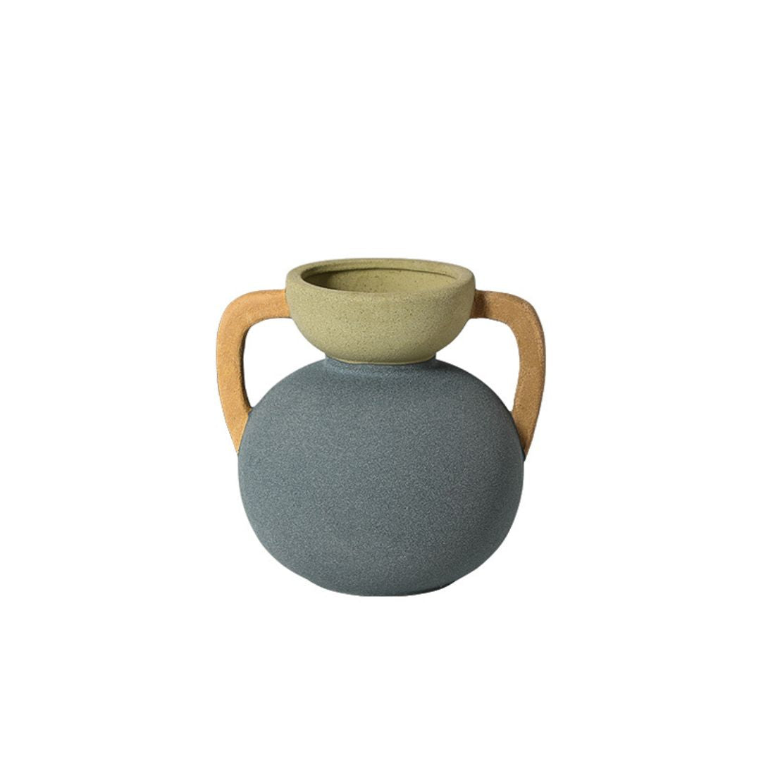 Four-Color Amphorae Ceramic Vase-C FF-D25066C -  Vases - ebarza Furniture UAE | Shop Modern Furniture in Abu Dhabi & Dubai - مفروشات ايبازرا في الامارات | تسوق اثاث عصري وديكورات مميزة في دبي وابوظبي
