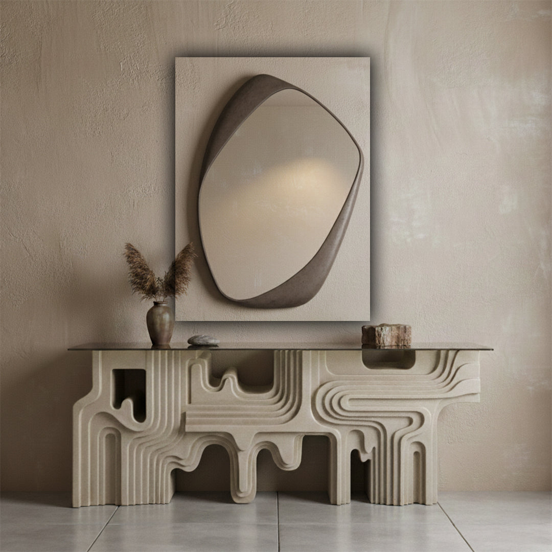 Framed Wall Mirror PM-4232-01 -Cream -  Mirrors - ebarza Furniture UAE | Shop Modern Furniture in Abu Dhabi & Dubai - مفروشات ايبازرا في الامارات | تسوق اثاث عصري وديكورات مميزة في دبي وابوظبي
