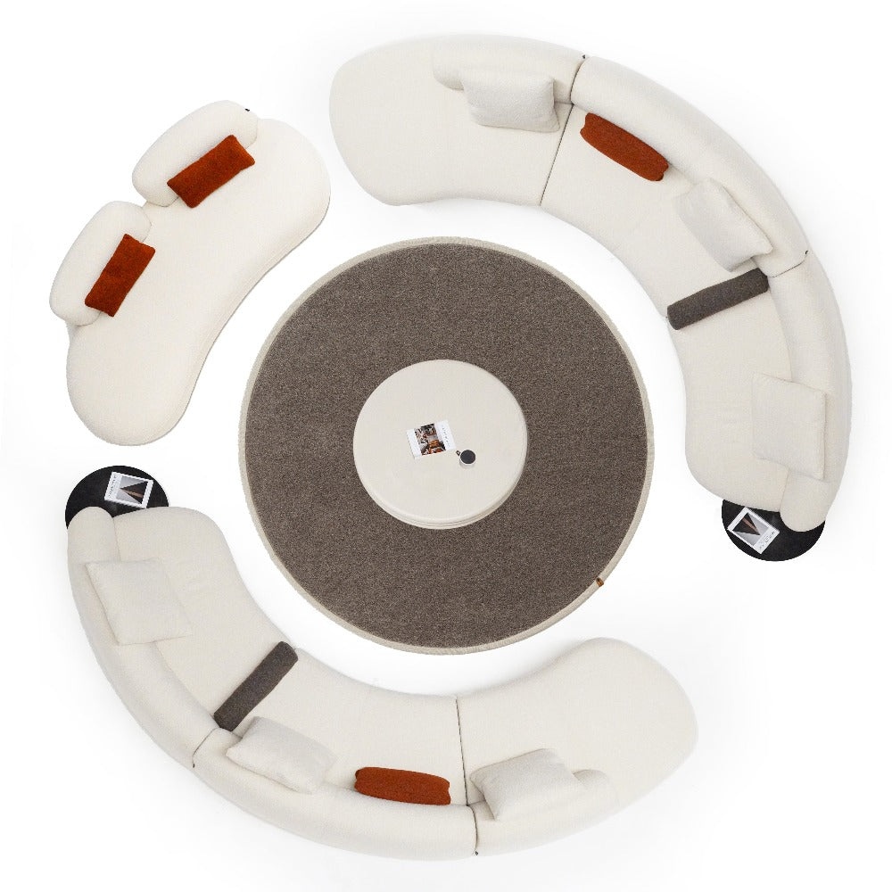Teddy Curved 2-Seater Module - SF061-B -  Sofas - ebarza Furniture UAE | Shop Modern Furniture in Abu Dhabi & Dubai - مفروشات ايبازرا في الامارات | تسوق اثاث عصري وديكورات مميزة في دبي وابوظبي