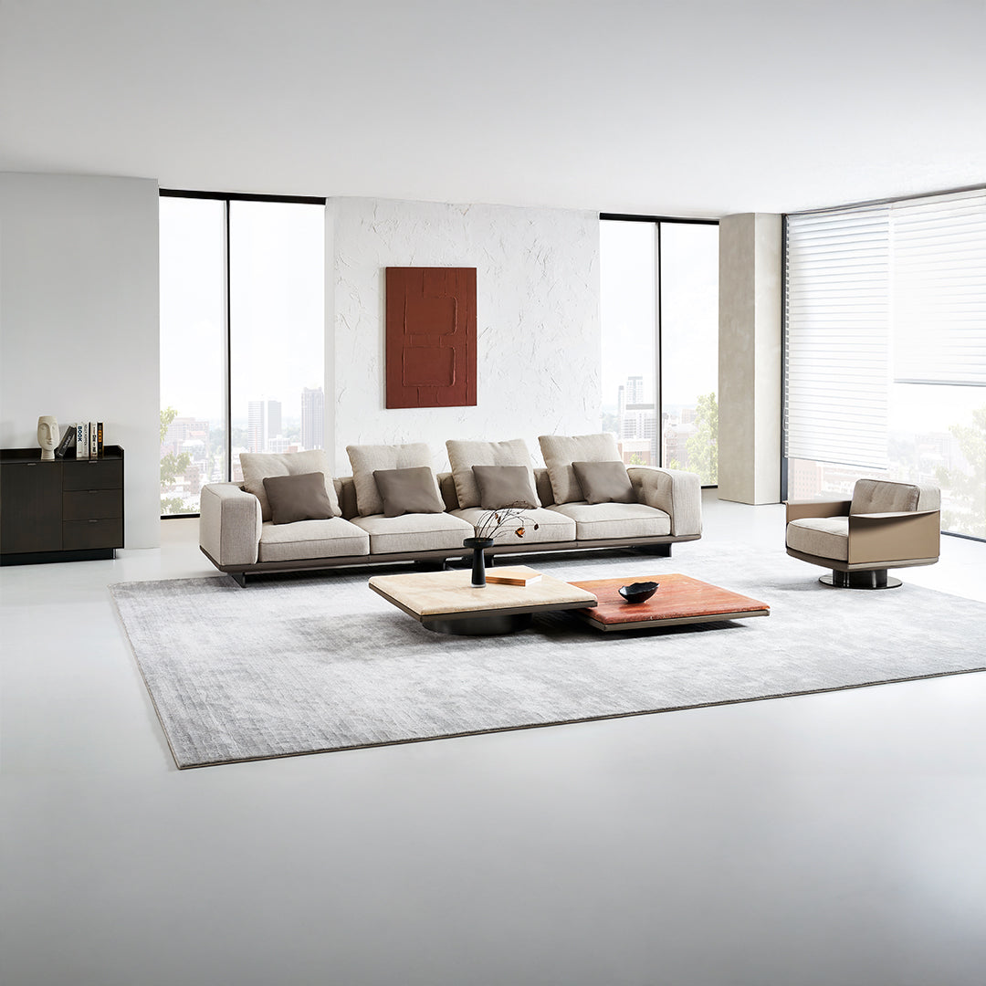 Avenor Red Travertine Coffee Table A-SF091- Red -  Coffee Tables - ebarza Furniture UAE | Shop Modern Furniture in Abu Dhabi & Dubai - مفروشات ايبازرا في الامارات | تسوق اثاث عصري وديكورات مميزة في دبي وابوظبي
