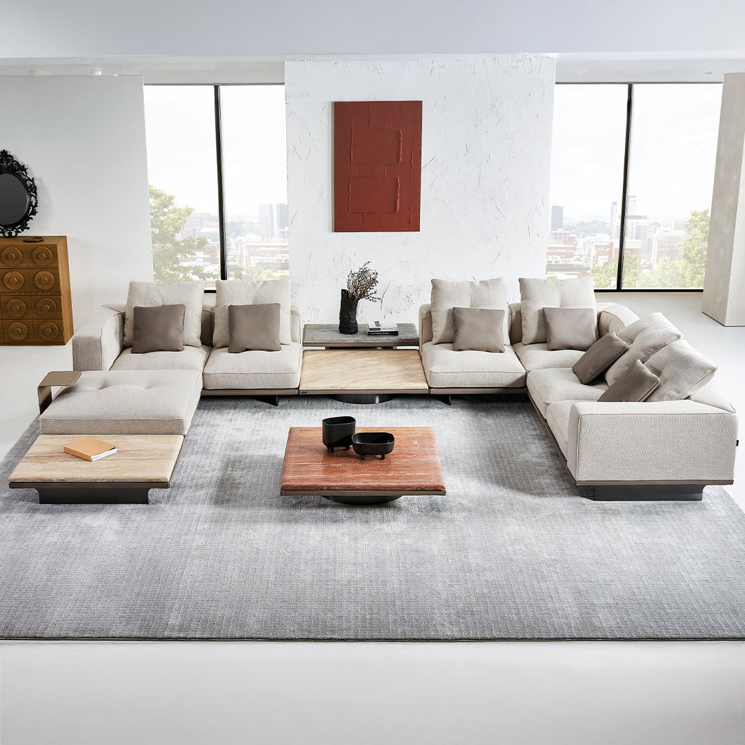 Avenor Red Travertine Coffee Table A-SF091- Red -  Coffee Tables - ebarza Furniture UAE | Shop Modern Furniture in Abu Dhabi & Dubai - مفروشات ايبازرا في الامارات | تسوق اثاث عصري وديكورات مميزة في دبي وابوظبي