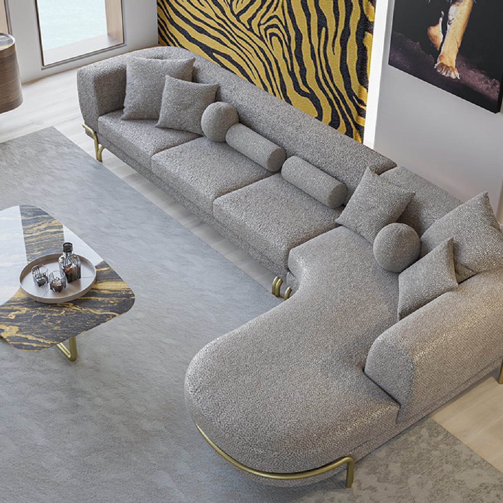 Display Item - Giallo L Shape Sofa Gialo-062YAS -  DISPLAY ITEM - ebarza Furniture UAE | Shop Modern Furniture in Abu Dhabi & Dubai - مفروشات ايبازرا في الامارات | تسوق اثاث عصري وديكورات مميزة في دبي وابوظبي