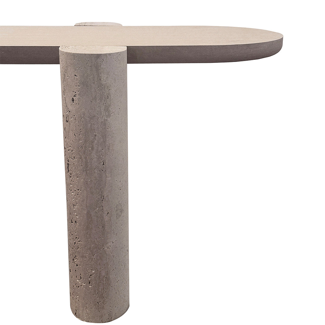 Grenoble Travertine Side Table - EB06CT -  Side Tables - ebarza Furniture UAE | Shop Modern Furniture in Abu Dhabi & Dubai - مفروشات ايبازرا في الامارات | تسوق اثاث عصري وديكورات مميزة في دبي وابوظبي