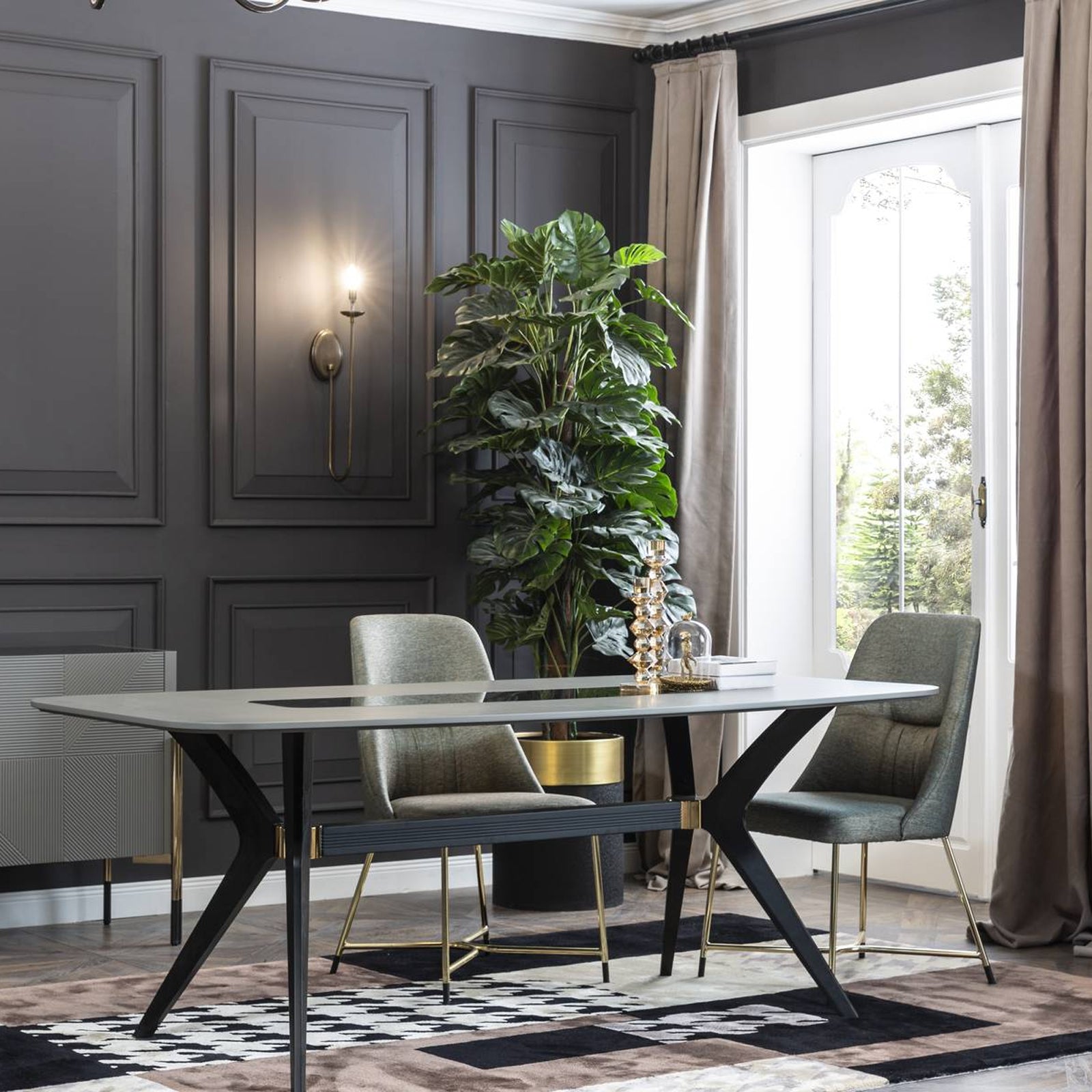 Display Item - Grey Dining Table  Diva015-DtYAS -  DISPLAY ITEM - ebarza Furniture UAE | Shop Modern Furniture in Abu Dhabi & Dubai - مفروشات ايبازرا في الامارات | تسوق اثاث عصري وديكورات مميزة في دبي وابوظبي