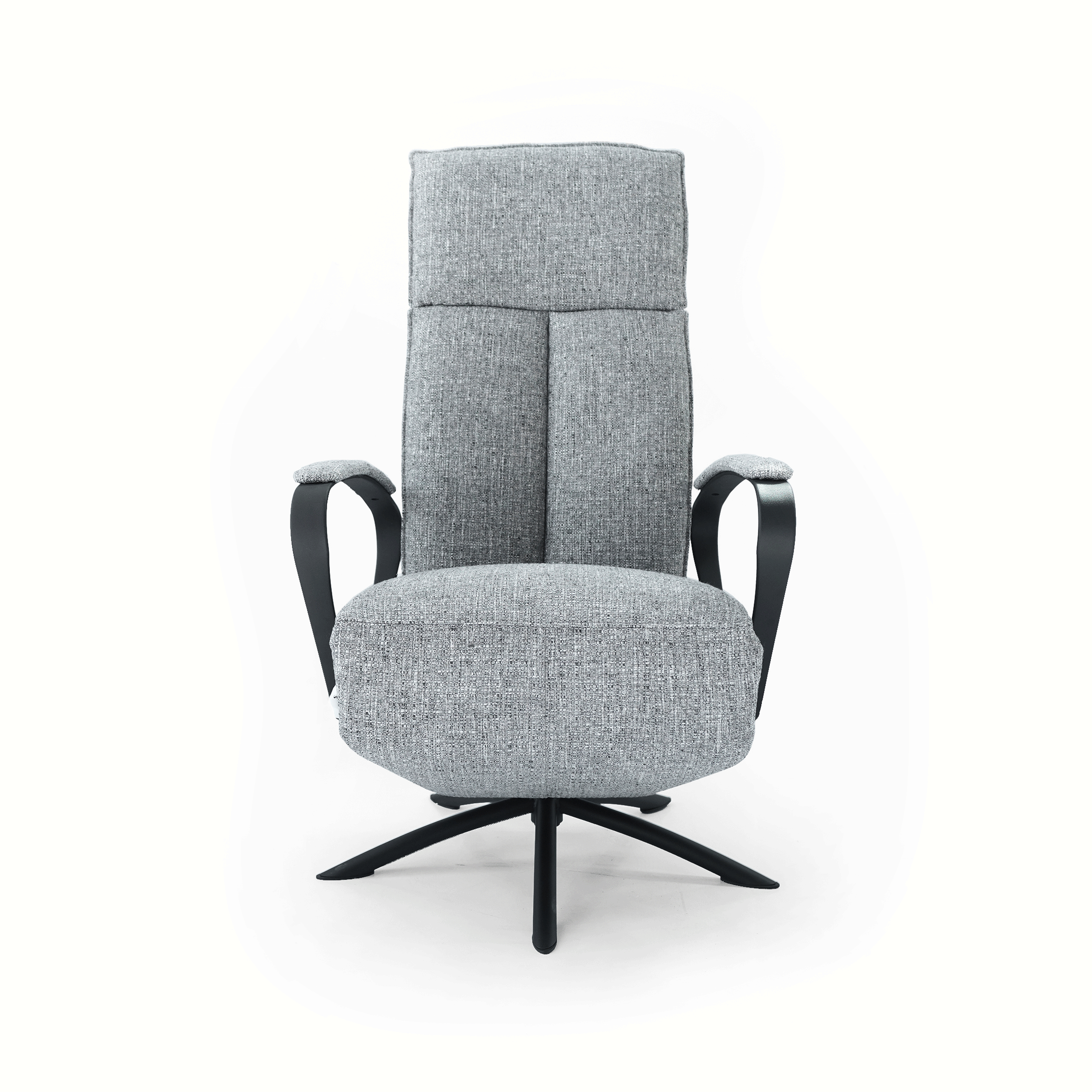 Gray Relax Swivel and Recliner Lounge Chair With Black Legs  SL-HJ5828MFM -  Lounge Chairs - ebarza Furniture UAE | Shop Modern Furniture in Abu Dhabi & Dubai - مفروشات ايبازرا في الامارات | تسوق اثاث عصري وديكورات مميزة في دبي وابوظبي