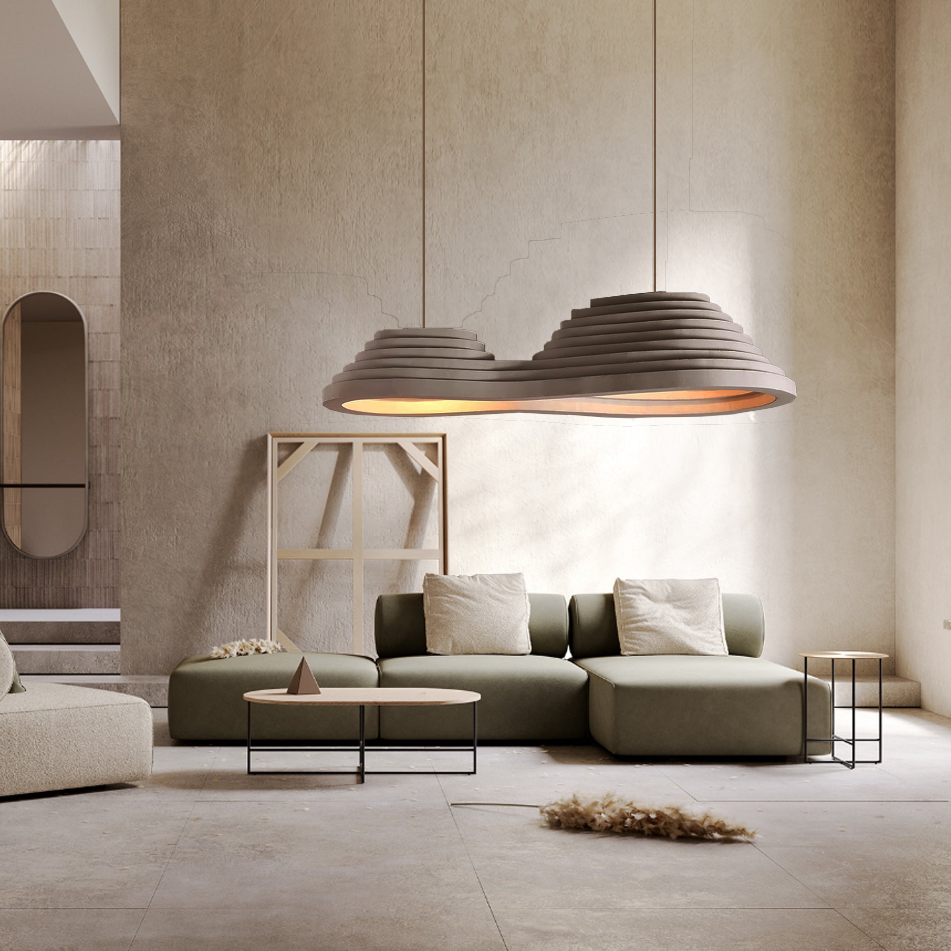 Wabi Sabi Brown Pendant Light HTD-IW1433-075-Brown -  Pendant Lamps - ebarza Furniture UAE | Shop Modern Furniture in Abu Dhabi & Dubai - مفروشات ايبازرا في الامارات | تسوق اثاث عصري وديكورات مميزة في دبي وابوظبي
