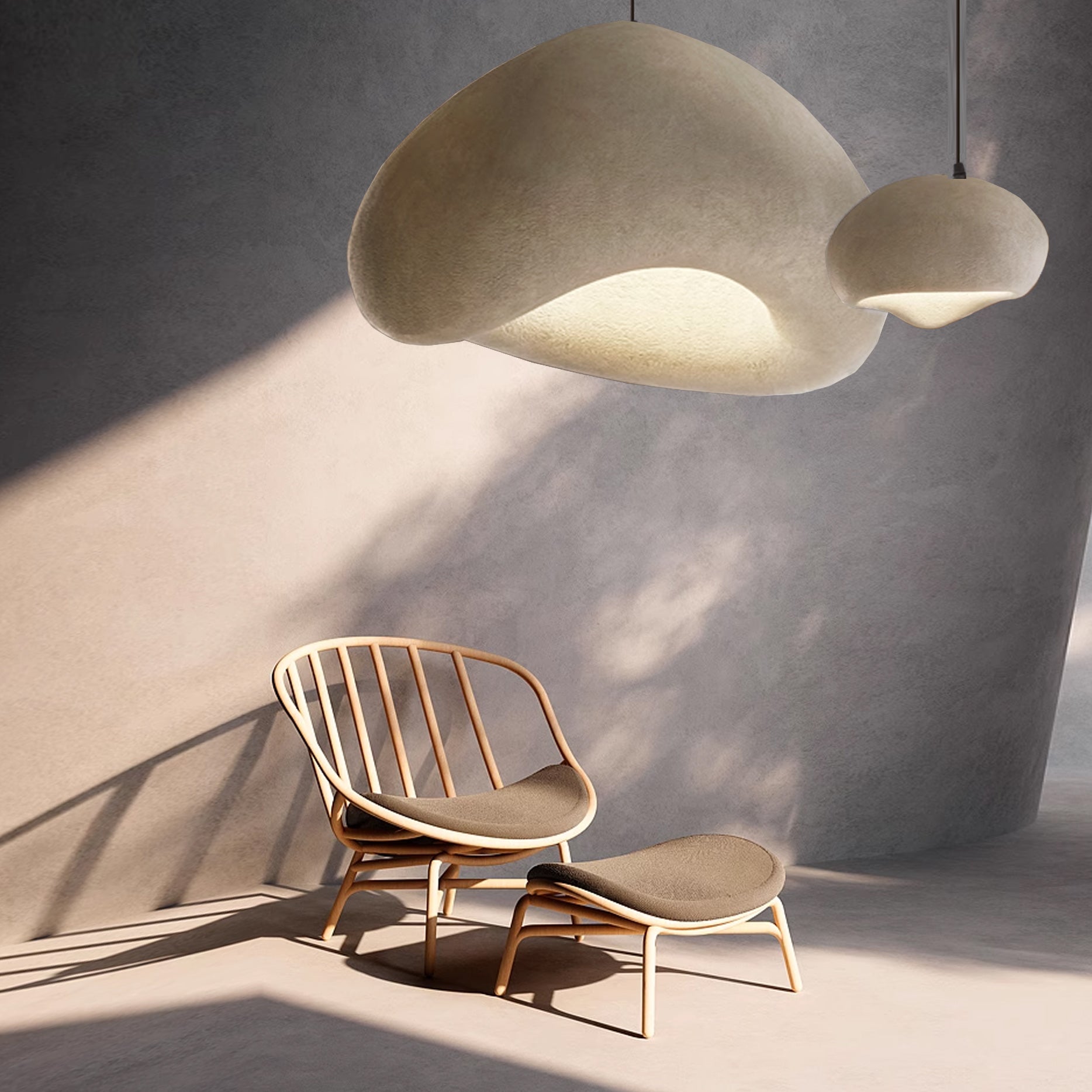 Wabi Sabi Beige 4m Pendant Lamp HTD-IP1433-059 / D38 *H27 -  Pendant Lamps - ebarza Furniture UAE | Shop Modern Furniture in Abu Dhabi & Dubai - مفروشات ايبازرا في الامارات | تسوق اثاث عصري وديكورات مميزة في دبي وابوظبي