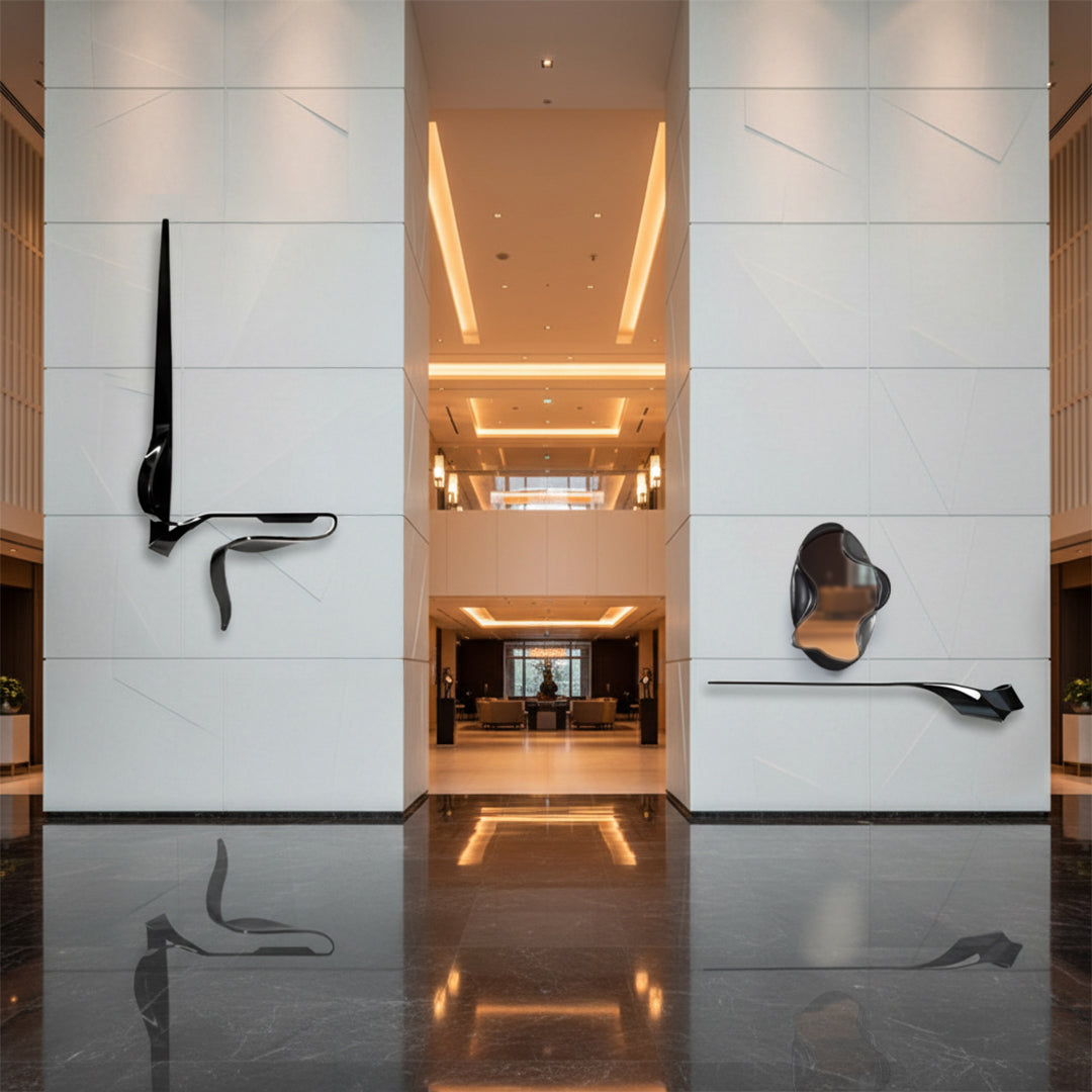 Hand Crafted Black Stainless Steel Shelf  BJ20250018A -  Artwork - ebarza Furniture UAE | Shop Modern Furniture in Abu Dhabi & Dubai - مفروشات ايبازرا في الامارات | تسوق اثاث عصري وديكورات مميزة في دبي وابوظبي