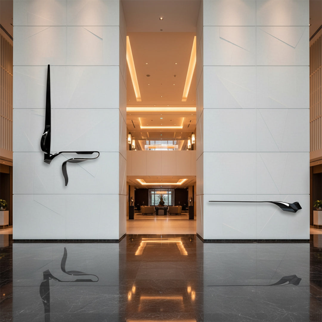 Hand Crafted Black Stainless Steel Shelf  BJ20250018A -  Artwork - ebarza Furniture UAE | Shop Modern Furniture in Abu Dhabi & Dubai - مفروشات ايبازرا في الامارات | تسوق اثاث عصري وديكورات مميزة في دبي وابوظبي