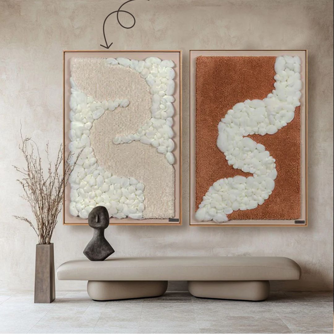 Handmade Fiber Weaving Wall Art - 2403H0007-W600*H900-82979090-2 -  Paintings - ebarza Furniture UAE | Shop Modern Furniture in Abu Dhabi & Dubai - مفروشات ايبازرا في الامارات | تسوق اثاث عصري وديكورات مميزة في دبي وابوظبي