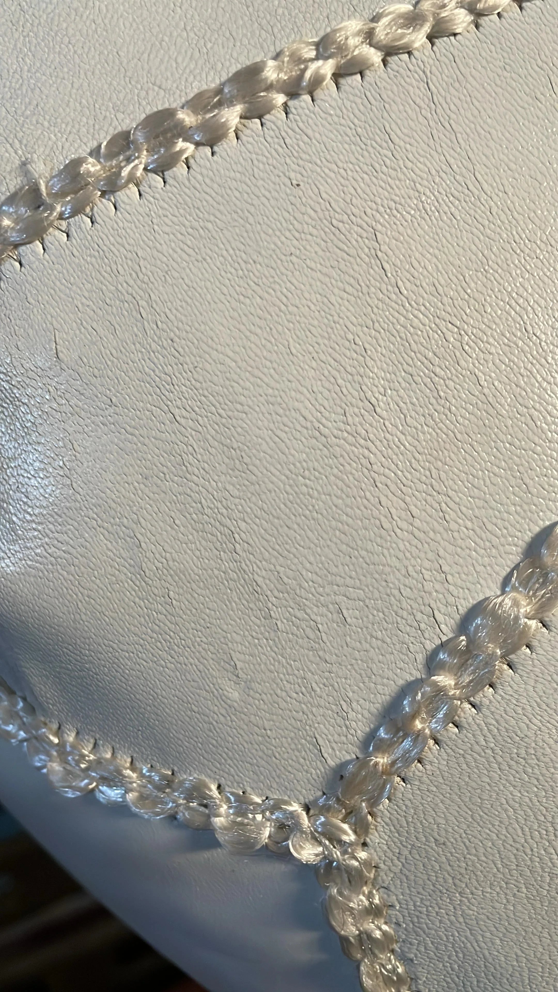 AS IS - Handmade Genuine Leather Moroccan Style Pouf Morocco-White -  DISPLAY ITEM - ebarza Furniture UAE | Shop Modern Furniture in Abu Dhabi & Dubai - مفروشات ايبازرا في الامارات | تسوق اثاث عصري وديكورات مميزة في دبي وابوظبي