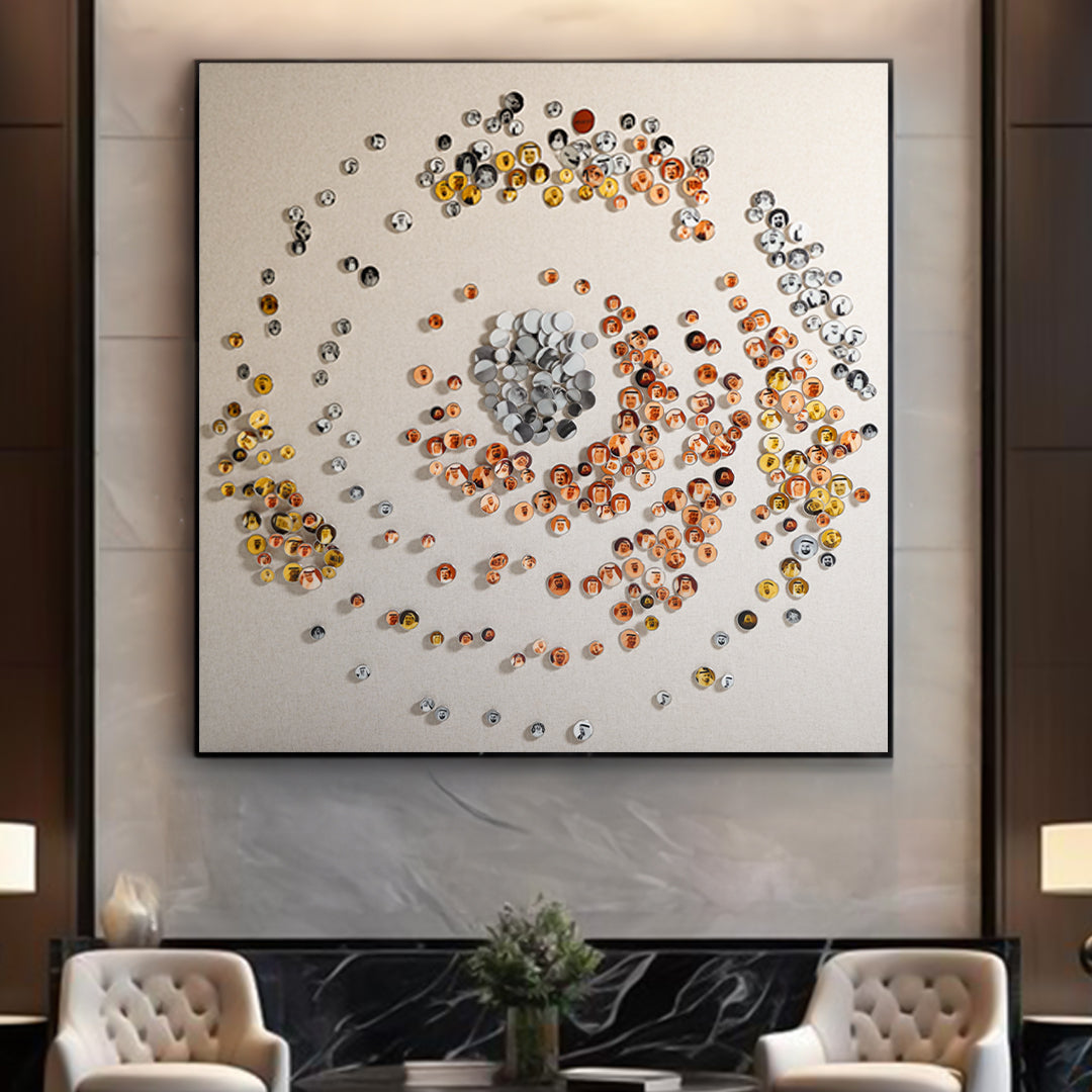 Orbital Echoes Handmade Wall Art - 2403H0046-W2000*H2000-T184859090 -  Artwork - ebarza Furniture UAE | Shop Modern Furniture in Abu Dhabi & Dubai - مفروشات ايبازرا في الامارات | تسوق اثاث عصري وديكورات مميزة في دبي وابوظبي