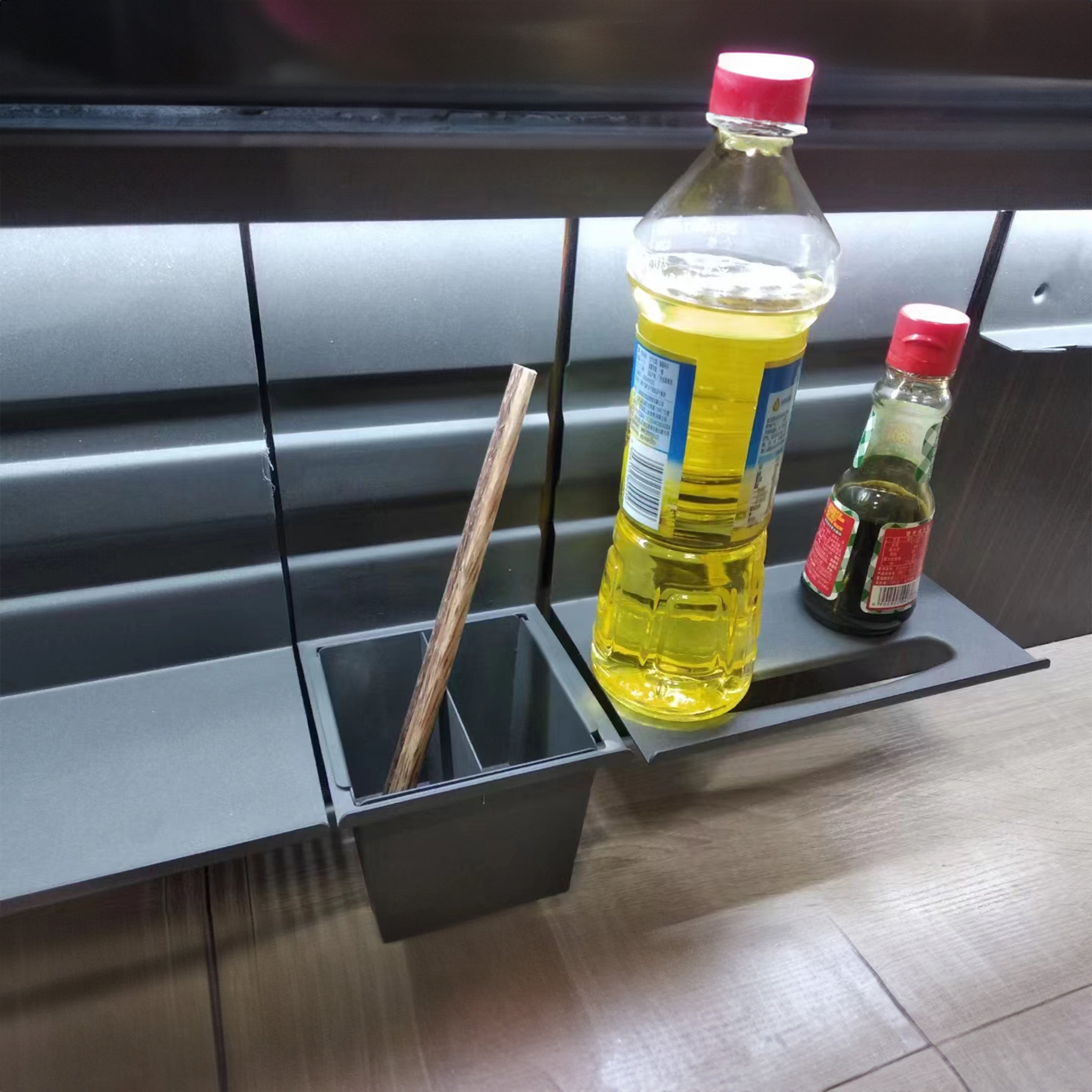 Hang Rack with LED Wall Mounted kitchen Rack with Light CH5-ST053-3000k -  Shelves - ebarza Furniture UAE | Shop Modern Furniture in Abu Dhabi & Dubai - مفروشات ايبازرا في الامارات | تسوق اثاث عصري وديكورات مميزة في دبي وابوظبي
