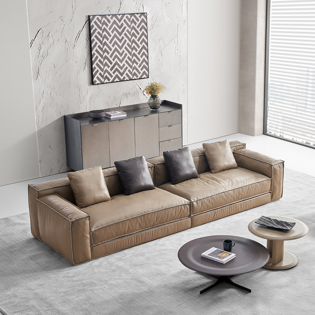 Brown Saddle Leather Coffee Table - LT082/Brown -  Coffee Tables - ebarza Furniture UAE | Shop Modern Furniture in Abu Dhabi & Dubai - مفروشات ايبازرا في الامارات | تسوق اثاث عصري وديكورات مميزة في دبي وابوظبي