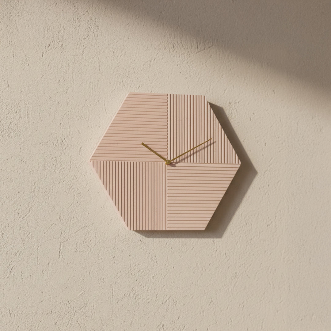 Hexagon Wall Clock WCF217 -  Clocks - ebarza Furniture UAE | Shop Modern Furniture in Abu Dhabi & Dubai - مفروشات ايبازرا في الامارات | تسوق اثاث عصري وديكورات مميزة في دبي وابوظبي