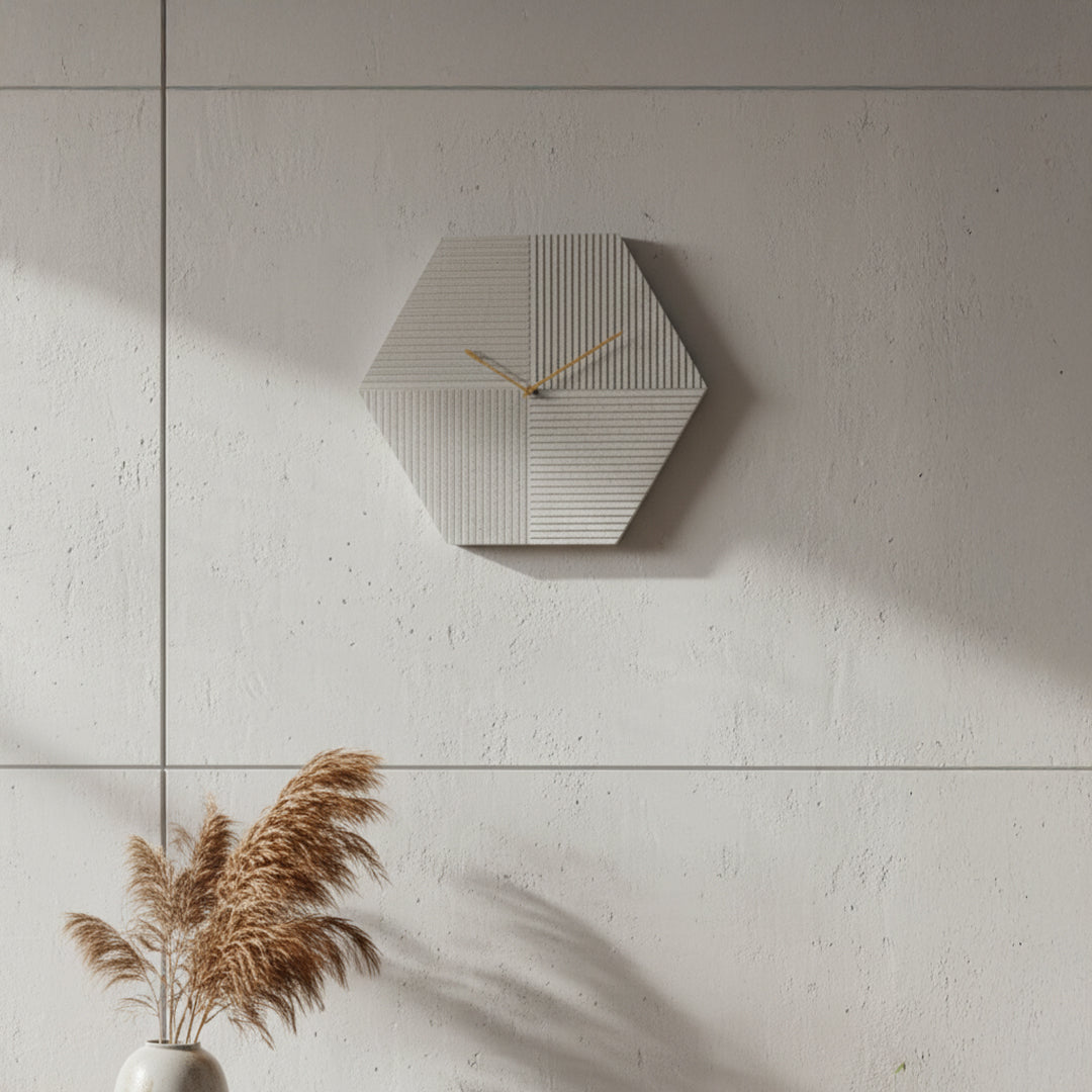 Hexagon Wall Clock WCF234 -  Clocks - ebarza Furniture UAE | Shop Modern Furniture in Abu Dhabi & Dubai - مفروشات ايبازرا في الامارات | تسوق اثاث عصري وديكورات مميزة في دبي وابوظبي