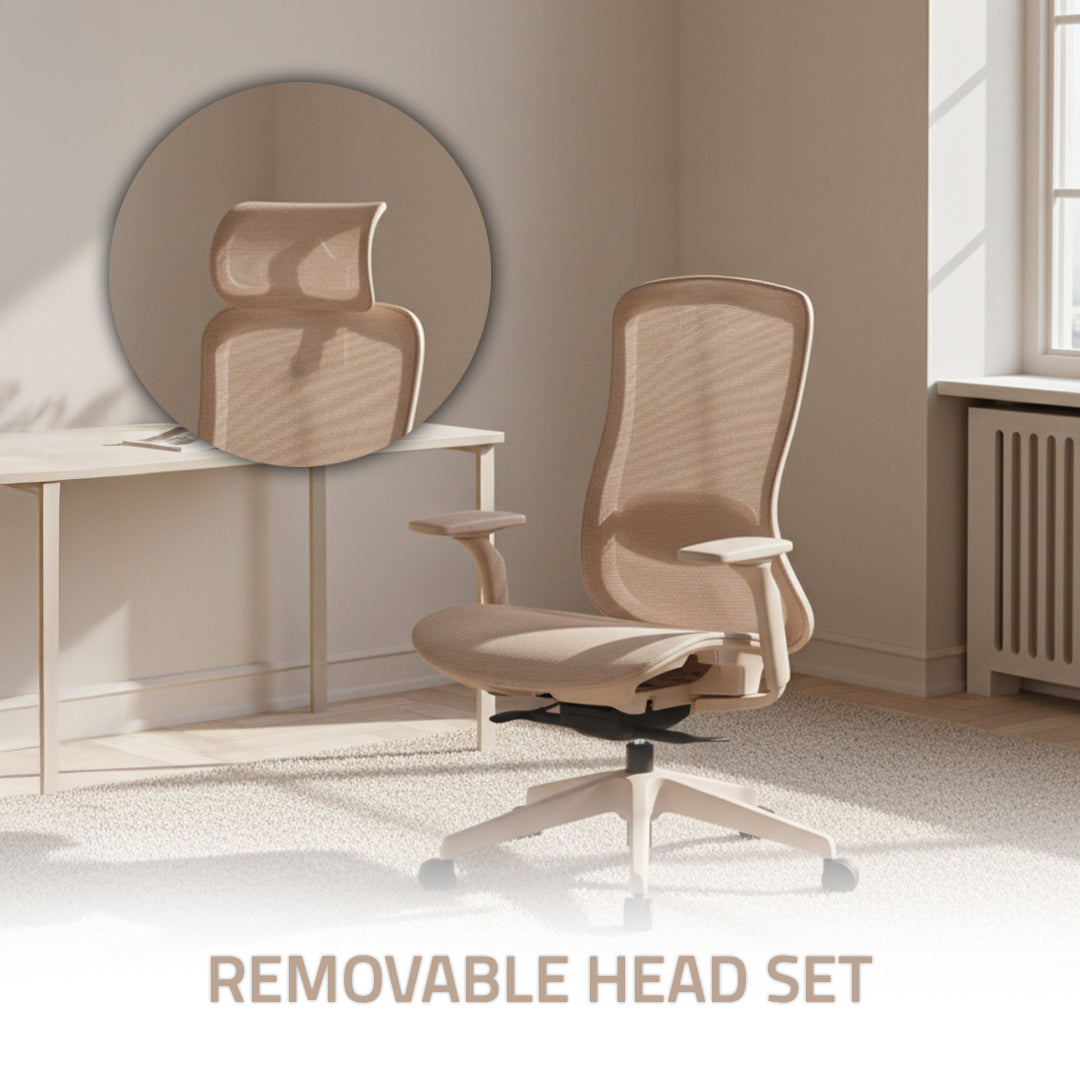 Holt Beige Leather Office Chair Holt-Beige -  Office Chairs - ebarza Furniture UAE | Shop Modern Furniture in Abu Dhabi & Dubai - مفروشات ايبازرا في الامارات | تسوق اثاث عصري وديكورات مميزة في دبي وابوظبي