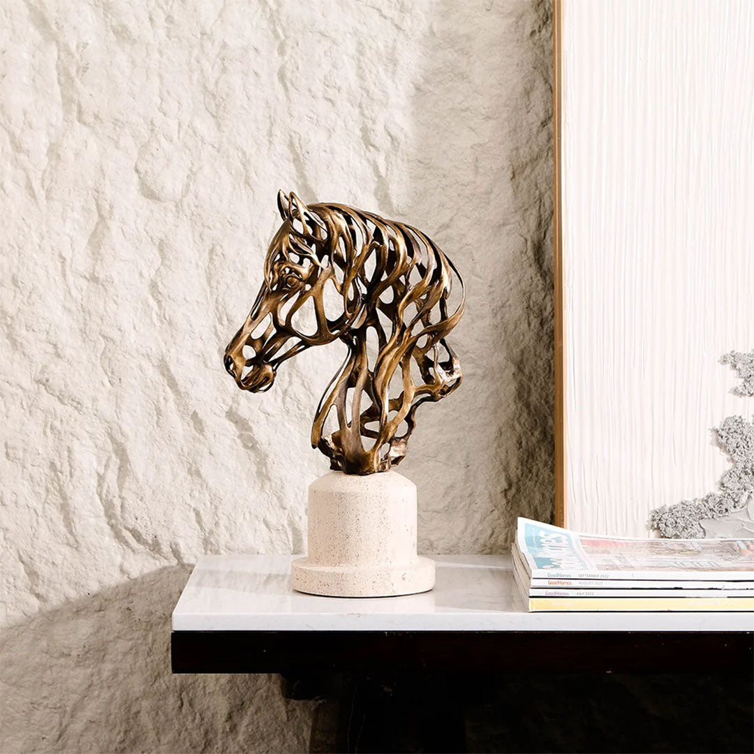 Horse Head Statue Sculpture - KA4130 -  Home Decor Figurines - ebarza Furniture UAE | Shop Modern Furniture in Abu Dhabi & Dubai - مفروشات ايبازرا في الامارات | تسوق اثاث عصري وديكورات مميزة في دبي وابوظبي