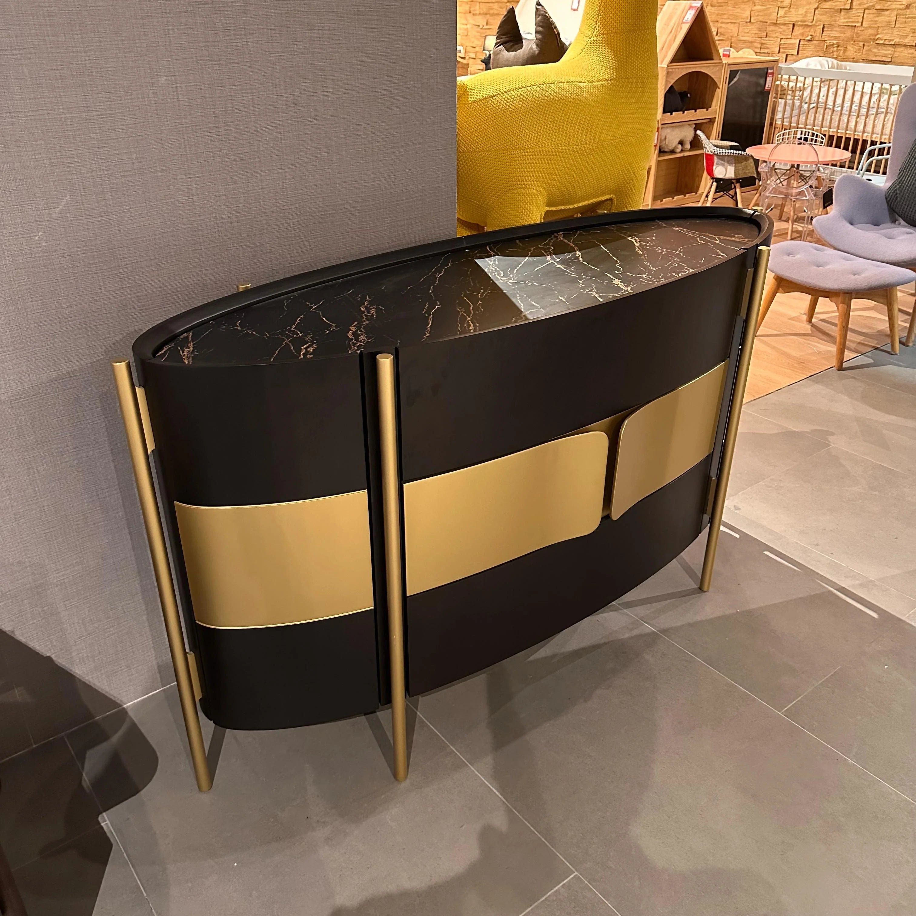 Display Item - VEGA CHEST OF DRAWERS Dresser 158cm SIFVEG001/ Gold Walnut-YAS -  DISPLAY ITEM - ebarza Furniture UAE | Shop Modern Furniture in Abu Dhabi & Dubai - مفروشات ايبازرا في الامارات | تسوق اثاث عصري وديكورات مميزة في دبي وابوظبي