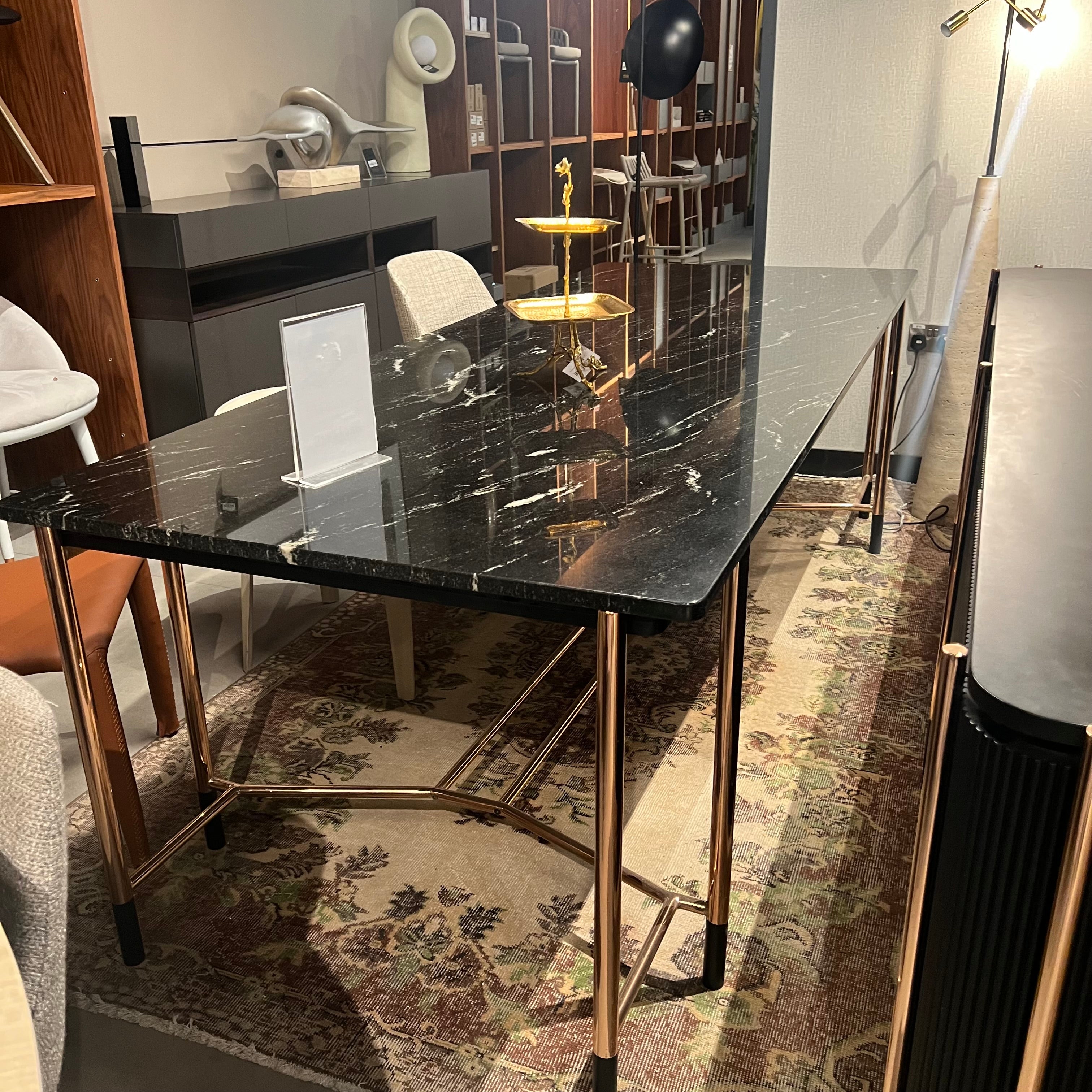 Display Item - Dali Natural Marble Dining Table Dali-240 Nakheel -  DISPLAY ITEM - ebarza Furniture UAE | Shop Modern Furniture in Abu Dhabi & Dubai - مفروشات ايبازرا في الامارات | تسوق اثاث عصري وديكورات مميزة في دبي وابوظبي