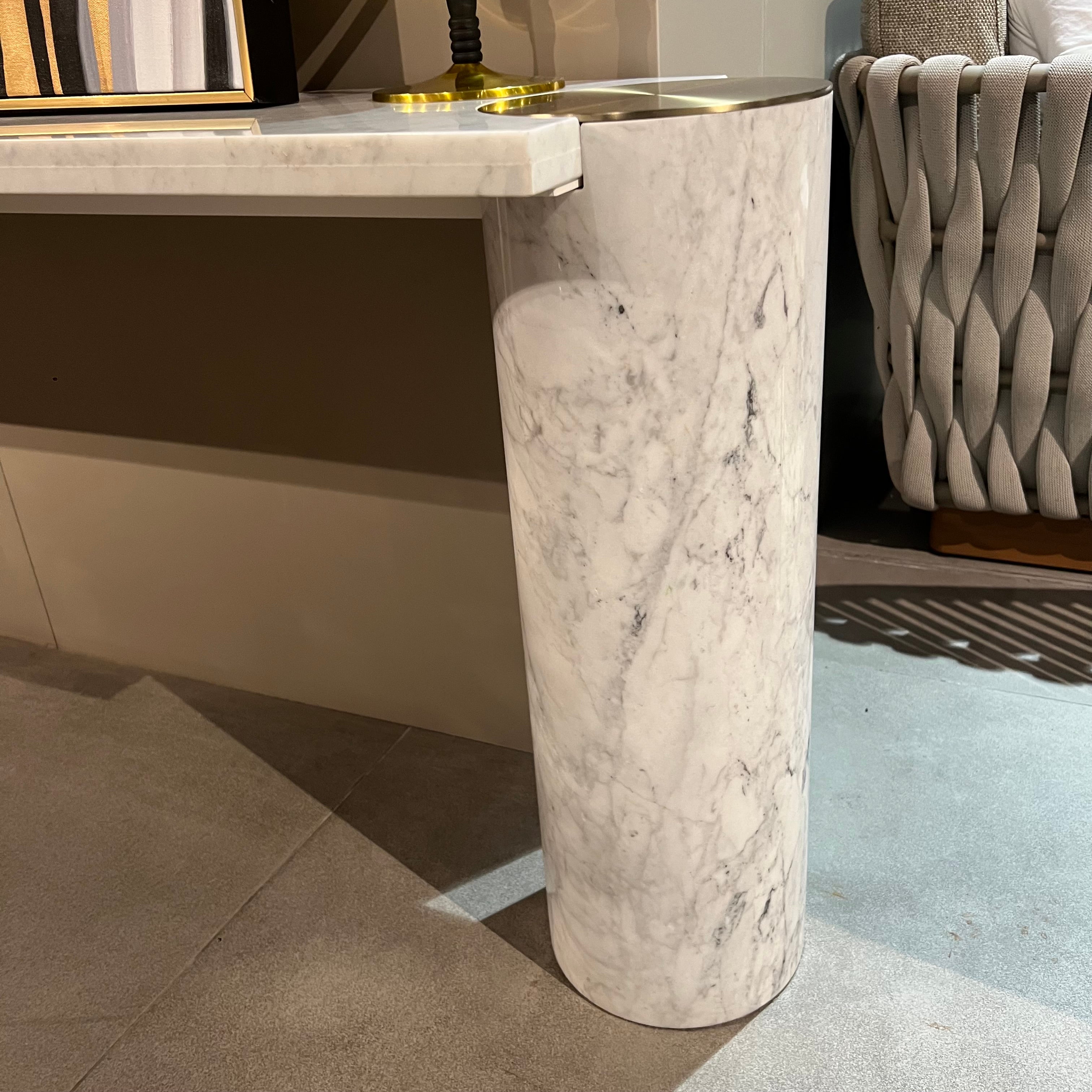 Display Item - Natural Marble Console 165cm Table Dz463Dt-C Nakheel -  DISPLAY ITEM - ebarza Furniture UAE | Shop Modern Furniture in Abu Dhabi & Dubai - مفروشات ايبازرا في الامارات | تسوق اثاث عصري وديكورات مميزة في دبي وابوظبي