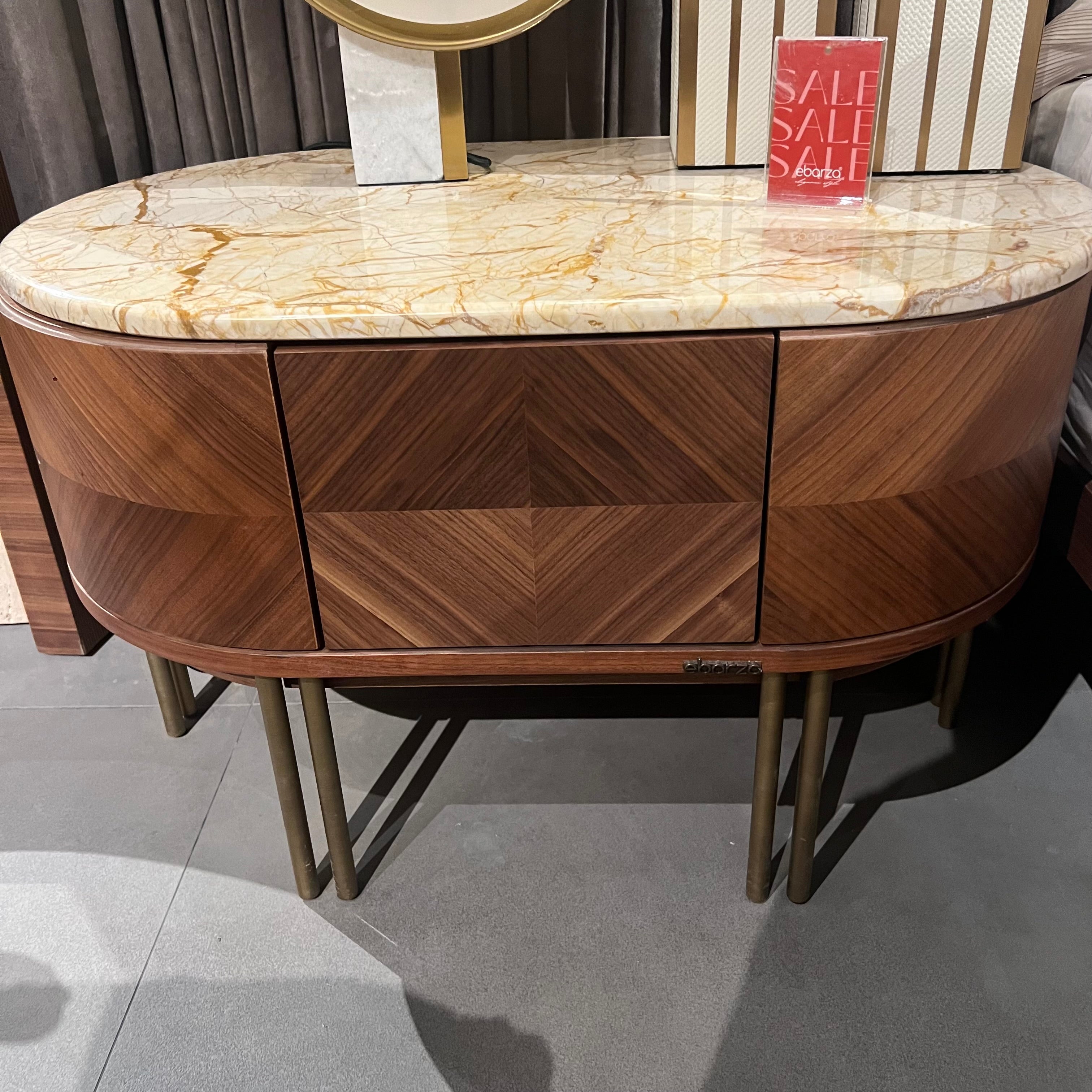 Display Item - 2X Eva Natural Marble Bedside Tables Eva-Side Nakheel -  DISPLAY ITEM - ebarza Furniture UAE | Shop Modern Furniture in Abu Dhabi & Dubai - مفروشات ايبازرا في الامارات | تسوق اثاث عصري وديكورات مميزة في دبي وابوظبي