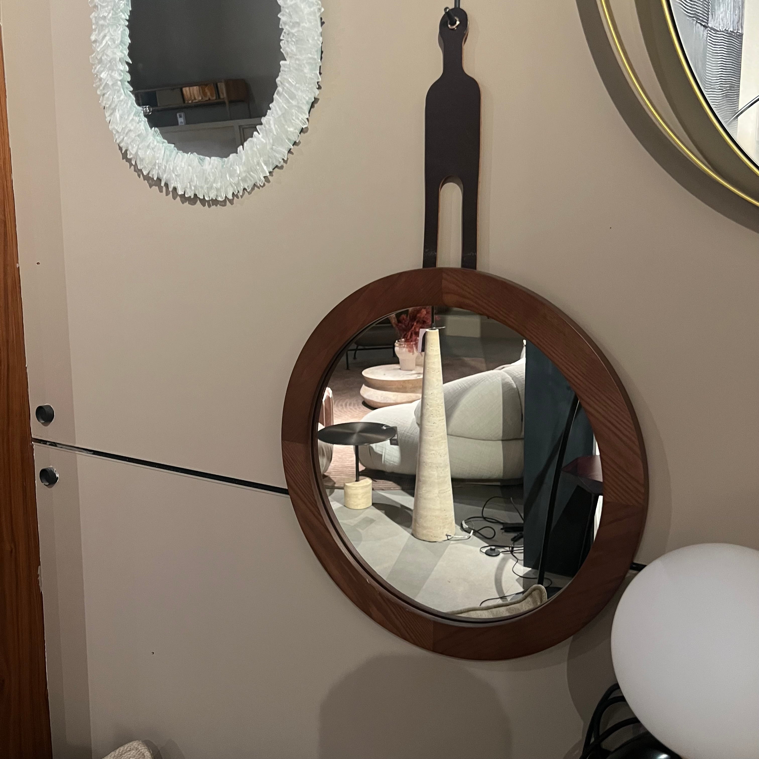 Display Item - Solid Wood And Genuine Leather Mirror Sp16236A-W Nakheel -  DISPLAY ITEM - ebarza Furniture UAE | Shop Modern Furniture in Abu Dhabi & Dubai - مفروشات ايبازرا في الامارات | تسوق اثاث عصري وديكورات مميزة في دبي وابوظبي
