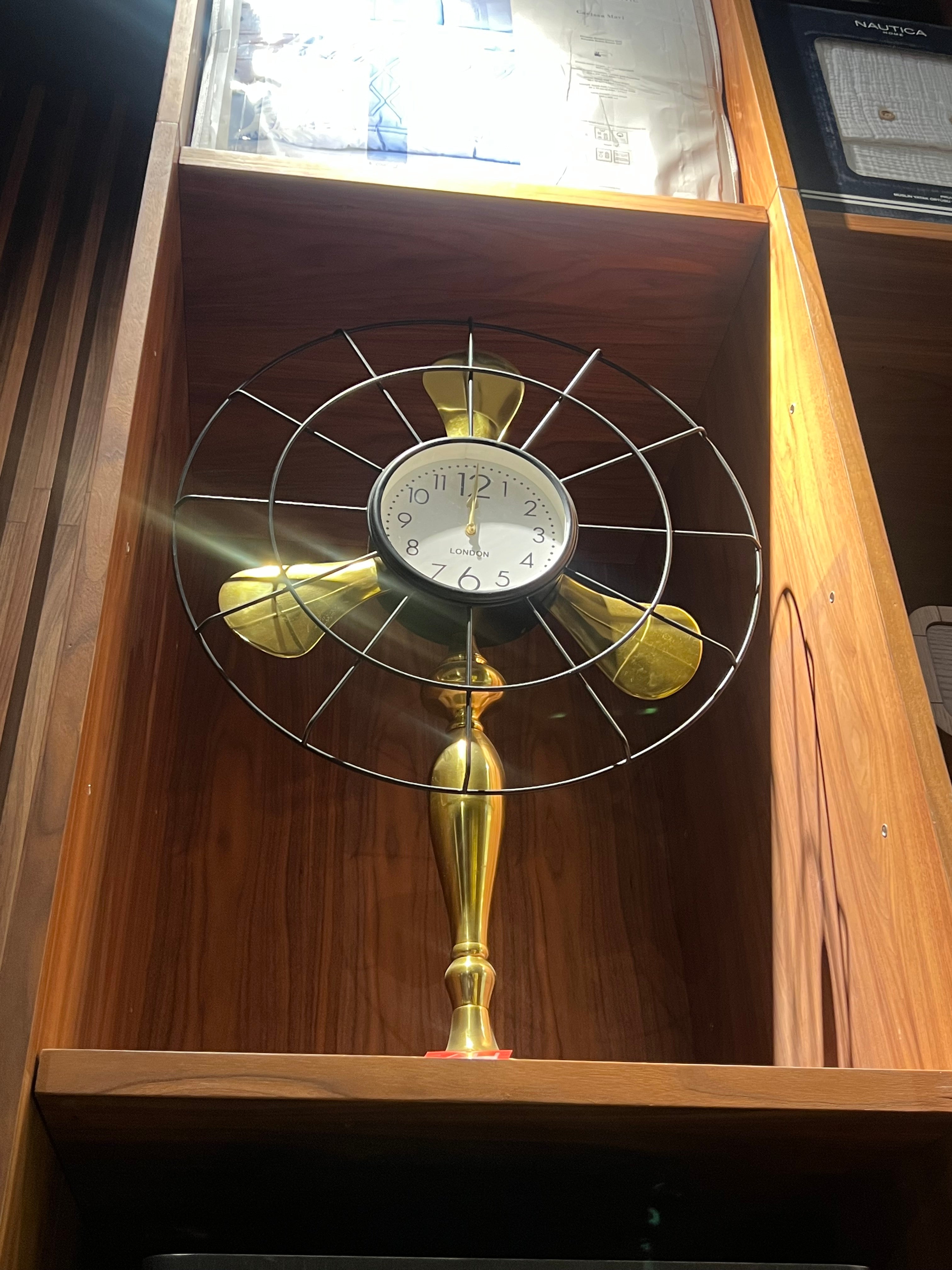 Display Item - Fan-Style Table Clock 14840-02 Nakheel -  DISPLAY ITEM - ebarza Furniture UAE | Shop Modern Furniture in Abu Dhabi & Dubai - مفروشات ايبازرا في الامارات | تسوق اثاث عصري وديكورات مميزة في دبي وابوظبي