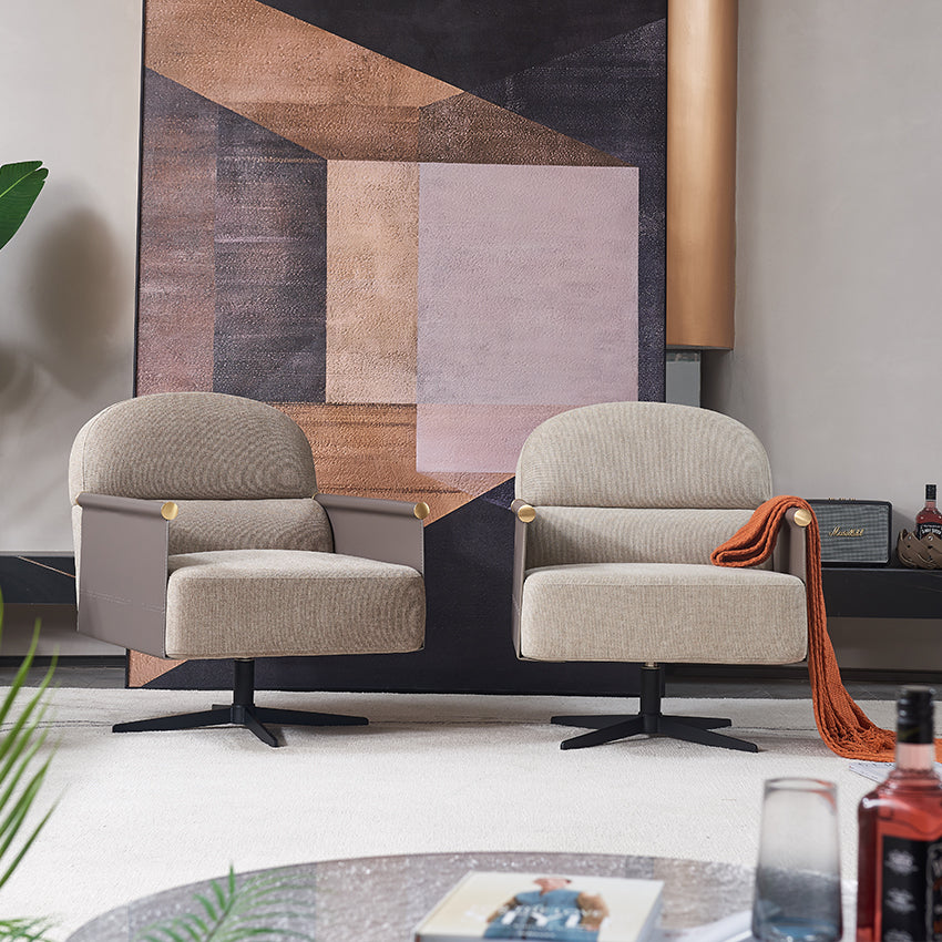 Tank Swivel Lounge Chair MLL-A25 -  Lounge Chairs - ebarza Furniture UAE | Shop Modern Furniture in Abu Dhabi & Dubai - مفروشات ايبازرا في الامارات | تسوق اثاث عصري وديكورات مميزة في دبي وابوظبي