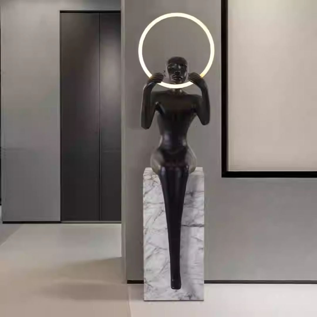 Iner Peace women Resin Floor Light HTD-YF118 -  Floor Lamps - ebarza Furniture UAE | Shop Modern Furniture in Abu Dhabi & Dubai - مفروشات ايبازرا في الامارات | تسوق اثاث عصري وديكورات مميزة في دبي وابوظبي