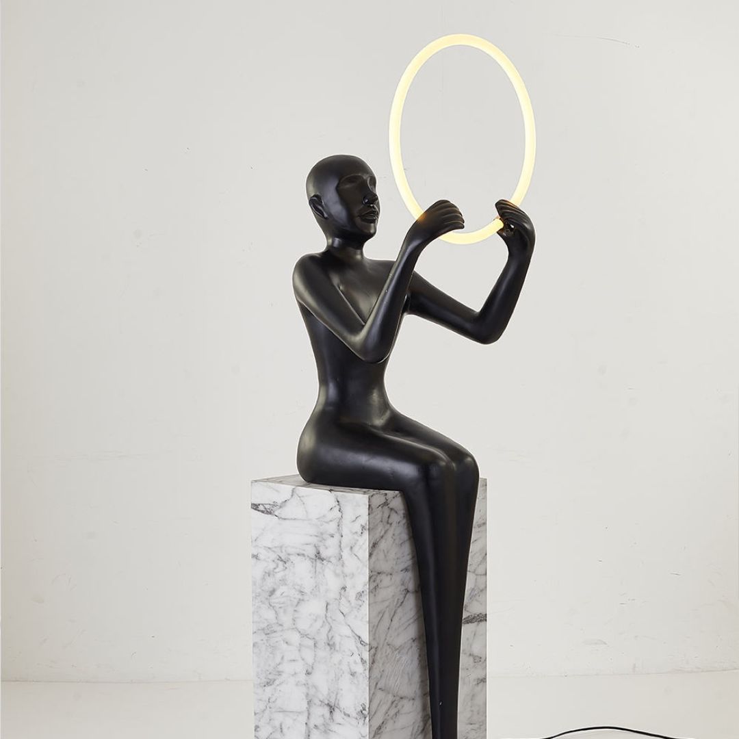 Iner Peace women Resin Floor Light HTD-YF118 -  Floor Lamps - ebarza Furniture UAE | Shop Modern Furniture in Abu Dhabi & Dubai - مفروشات ايبازرا في الامارات | تسوق اثاث عصري وديكورات مميزة في دبي وابوظبي