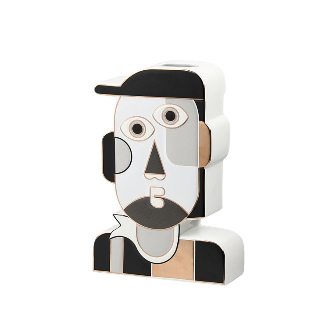 Jigsaw Puzzle Character Vase B - FF-D24138B -  Vases - ebarza Furniture UAE | Shop Modern Furniture in Abu Dhabi & Dubai - مفروشات ايبازرا في الامارات | تسوق اثاث عصري وديكورات مميزة في دبي وابوظبي