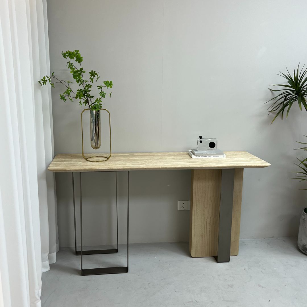 Jura Console/Sideboard Travertine Top 160cm Tg-488 / MLL-C09 -  Consoles - ebarza Furniture UAE | Shop Modern Furniture in Abu Dhabi & Dubai - مفروشات ايبازرا في الامارات | تسوق اثاث عصري وديكورات مميزة في دبي وابوظبي