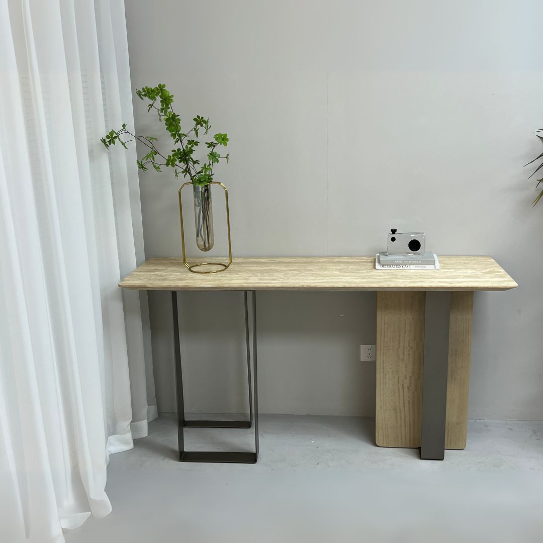 Jura Console/Sideboard Travertine Top 160cm Tg-488 / MLL-C09 -  Consoles - ebarza Furniture UAE | Shop Modern Furniture in Abu Dhabi & Dubai - مفروشات ايبازرا في الامارات | تسوق اثاث عصري وديكورات مميزة في دبي وابوظبي