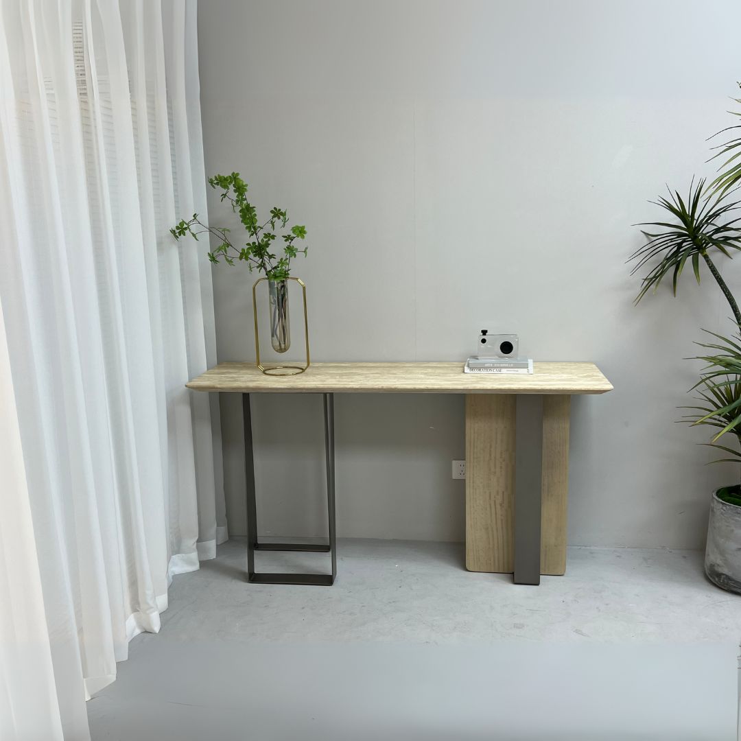 Jura Console/Sideboard Travertine Top 160cm Tg-488 / MLL-C09 -  Consoles - ebarza Furniture UAE | Shop Modern Furniture in Abu Dhabi & Dubai - مفروشات ايبازرا في الامارات | تسوق اثاث عصري وديكورات مميزة في دبي وابوظبي