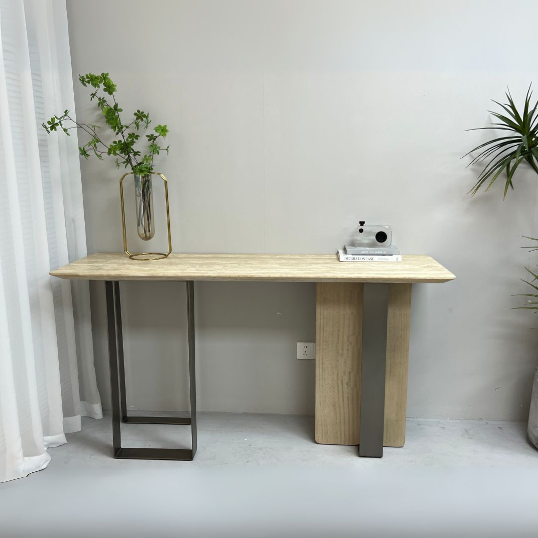 Jura Console/Sideboard Travertine Top 160cm Tg-488 / MLL-C09 -  Consoles - ebarza Furniture UAE | Shop Modern Furniture in Abu Dhabi & Dubai - مفروشات ايبازرا في الامارات | تسوق اثاث عصري وديكورات مميزة في دبي وابوظبي
