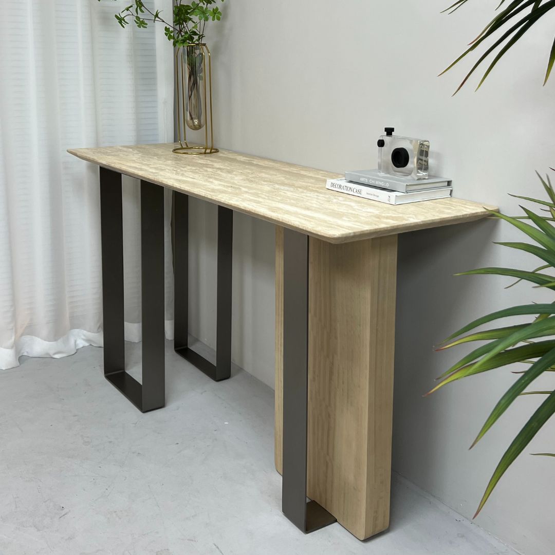 Jura Console/Sideboard Travertine Top 160cm Tg-488 / MLL-C09 -  Consoles - ebarza Furniture UAE | Shop Modern Furniture in Abu Dhabi & Dubai - مفروشات ايبازرا في الامارات | تسوق اثاث عصري وديكورات مميزة في دبي وابوظبي