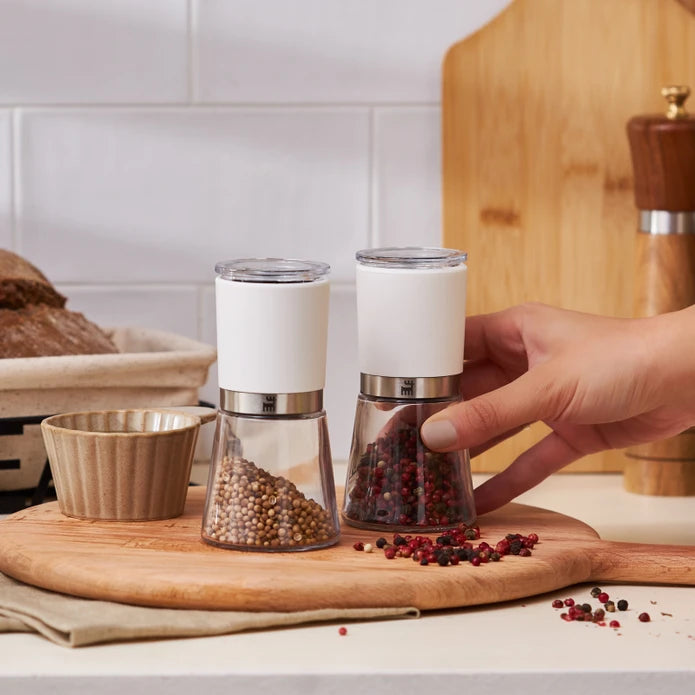 Karaca Afra White Glass 2-Piece Spice Mill 13 cm 153.03.08.4673 -  Spice Sets - ebarza Furniture UAE | Shop Modern Furniture in Abu Dhabi & Dubai - مفروشات ايبازرا في الامارات | تسوق اثاث عصري وديكورات مميزة في دبي وابوظبي