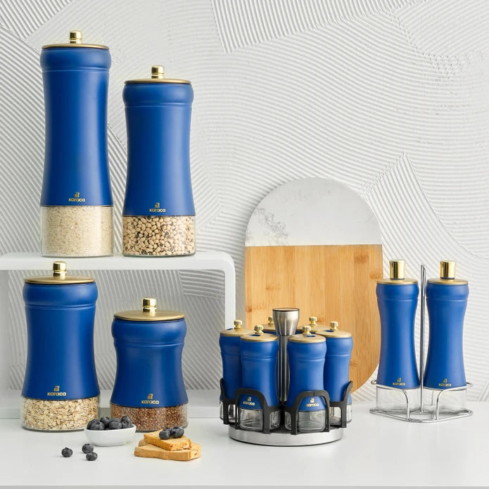 Karaca Blue Berry Vacuum Glass Storage Container XL 153.03.06.8995 -  Spice Sets - ebarza Furniture UAE | Shop Modern Furniture in Abu Dhabi & Dubai - مفروشات ايبازرا في الامارات | تسوق اثاث عصري وديكورات مميزة في دبي وابوظبي