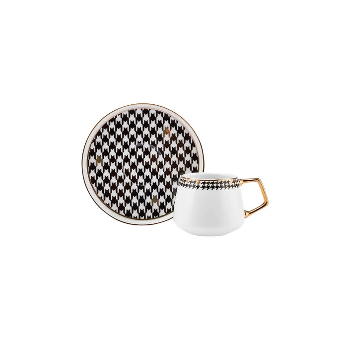 Karaca Crow's Foot Set of 2 Coffee Cups 100 ml 153.03.05.0117 -  Coffee Sets - ebarza Furniture UAE | Shop Modern Furniture in Abu Dhabi & Dubai - مفروشات ايبازرا في الامارات | تسوق اثاث عصري وديكورات مميزة في دبي وابوظبي
