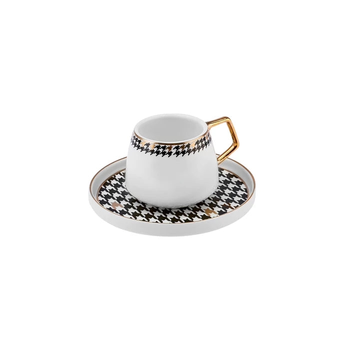 Karaca Crow's Foot Set of 2 Coffee Cups 100 ml 153.03.05.0117 -  Coffee Sets - ebarza Furniture UAE | Shop Modern Furniture in Abu Dhabi & Dubai - مفروشات ايبازرا في الامارات | تسوق اثاث عصري وديكورات مميزة في دبي وابوظبي