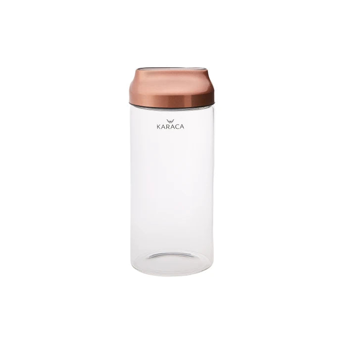 Karaca Dimple Cooper Vacuum Glass Storage Container L 153.03.06.6688 -  Spice Sets - ebarza Furniture UAE | Shop Modern Furniture in Abu Dhabi & Dubai - مفروشات ايبازرا في الامارات | تسوق اثاث عصري وديكورات مميزة في دبي وابوظبي
