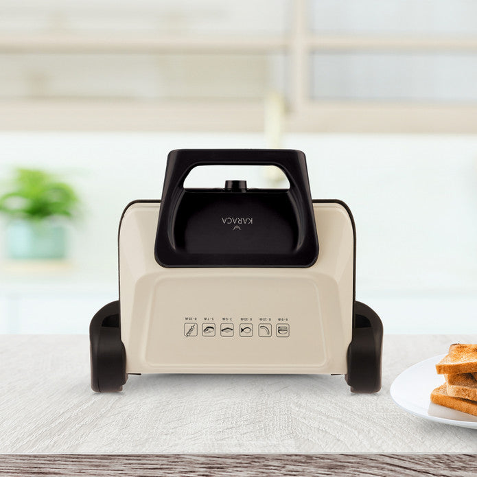 Karaca Future Plus Bio Diamond Antibacterial Cream Grill and Toaster 153.03.06.6207 -  Kitchen Appliances - ebarza Furniture UAE | Shop Modern Furniture in Abu Dhabi & Dubai - مفروشات ايبازرا في الامارات | تسوق اثاث عصري وديكورات مميزة في دبي وابوظبي
