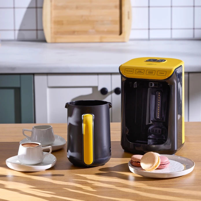 Karaca Hatır Ember Turkish Coffee Machine Pineapple Yellow 153.09.01.6097 -  Kitchen Appliances - ebarza Furniture UAE | Shop Modern Furniture in Abu Dhabi & Dubai - مفروشات ايبازرا في الامارات | تسوق اثاث عصري وديكورات مميزة في دبي وابوظبي